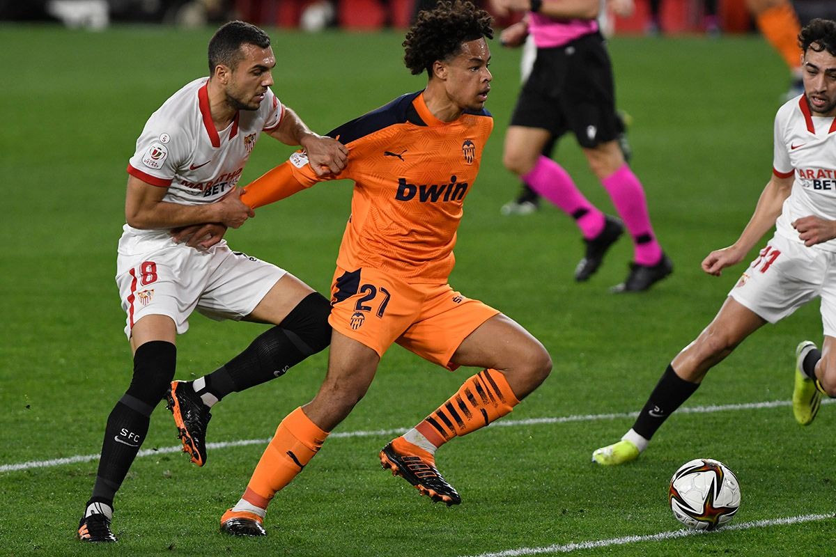 Koba Lein, durante Sevilla-Valencia de Copa.