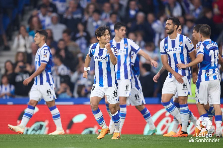  Kubo festeja su gol al Almería.