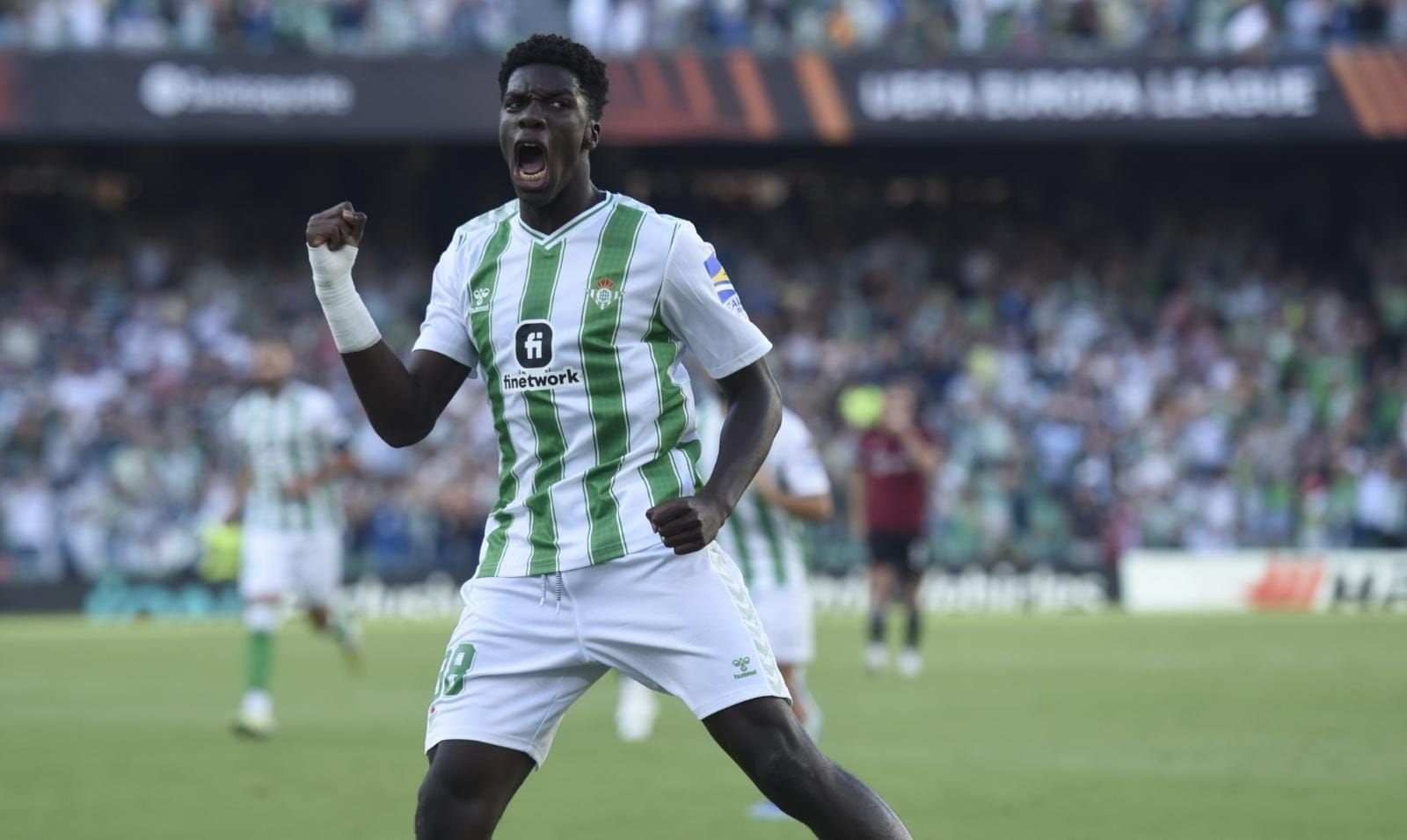  La celebración del gol de Assane Diao contra el Sparta.