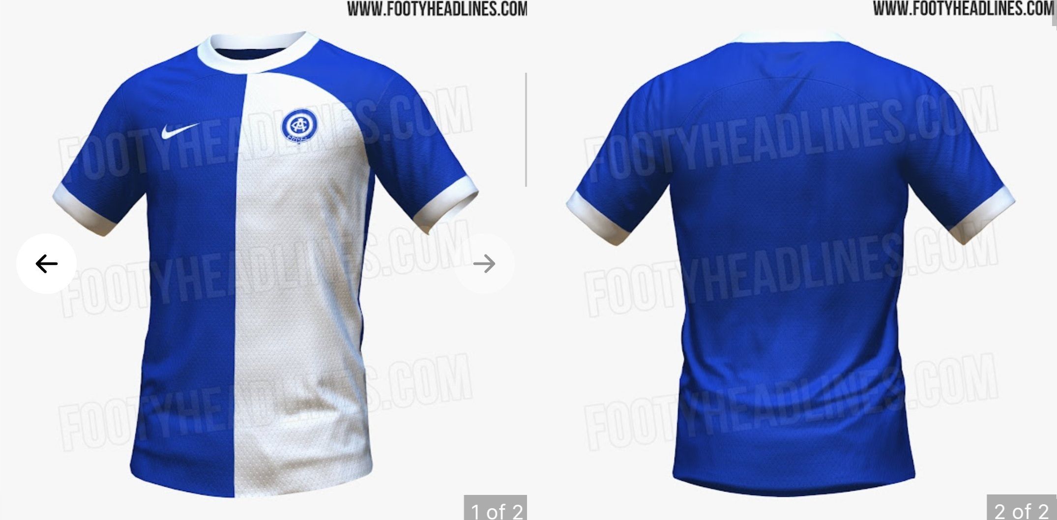  La nueva camiseta azul y blanca del Atlético de Madrid (vía Footy Headlines).