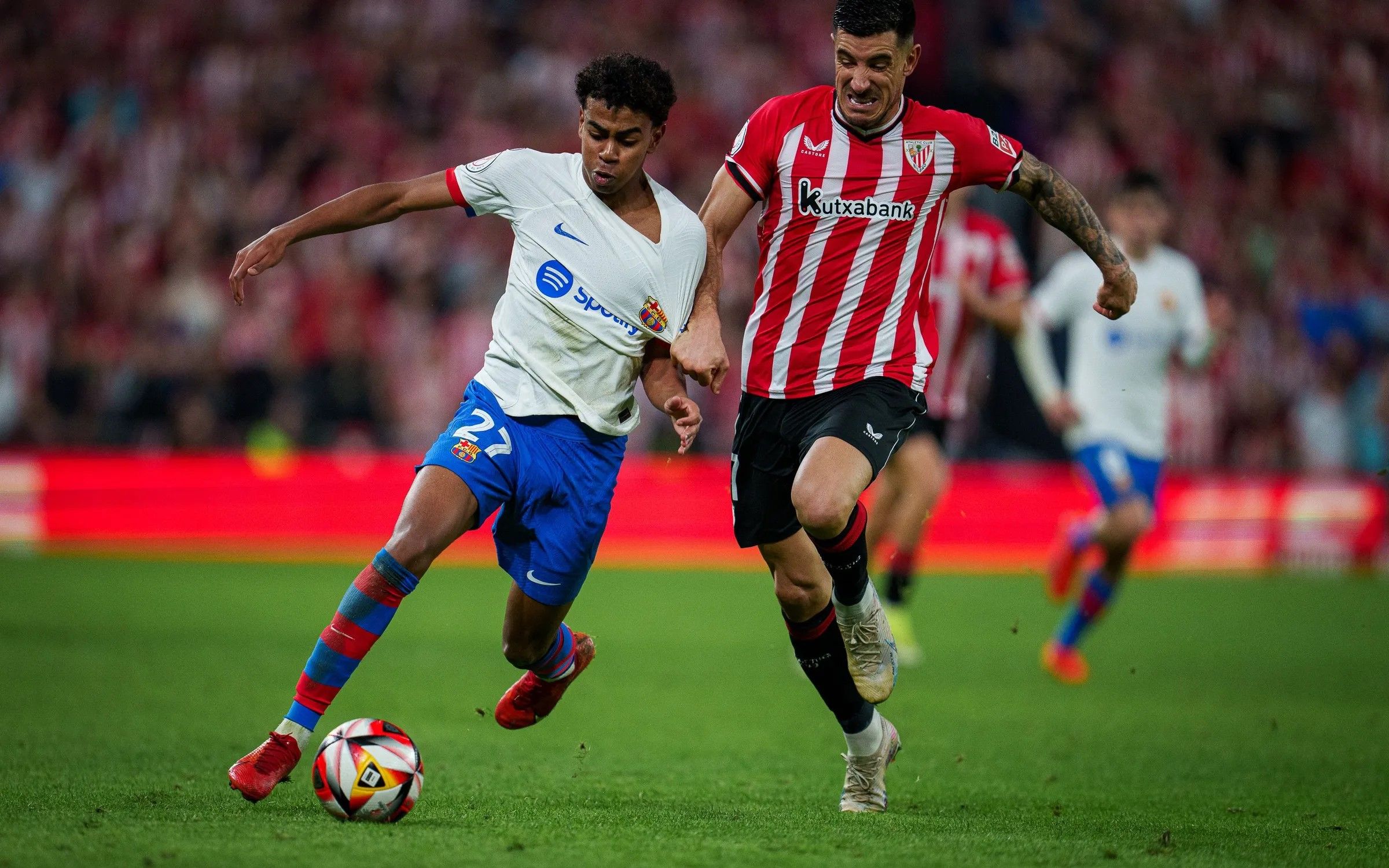  Lamine Yamal, durante e Athletic-Barcelona ..
