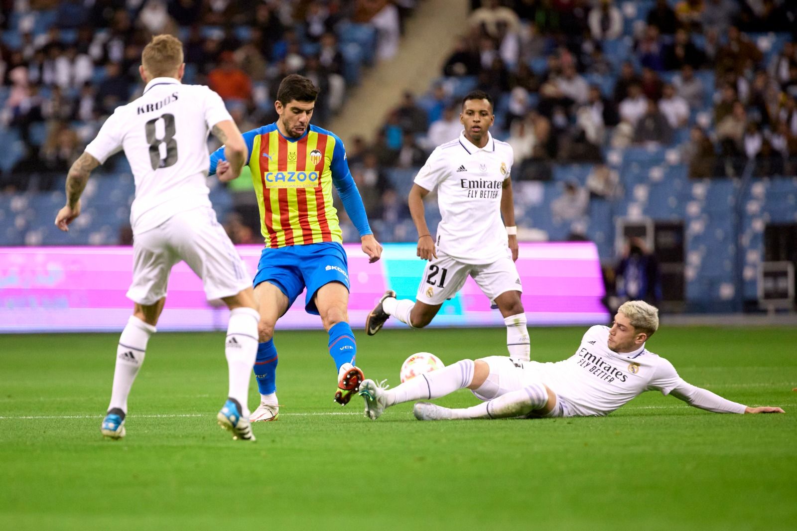 Lance del Real Madrid-Valencia de la Supercopa de España.