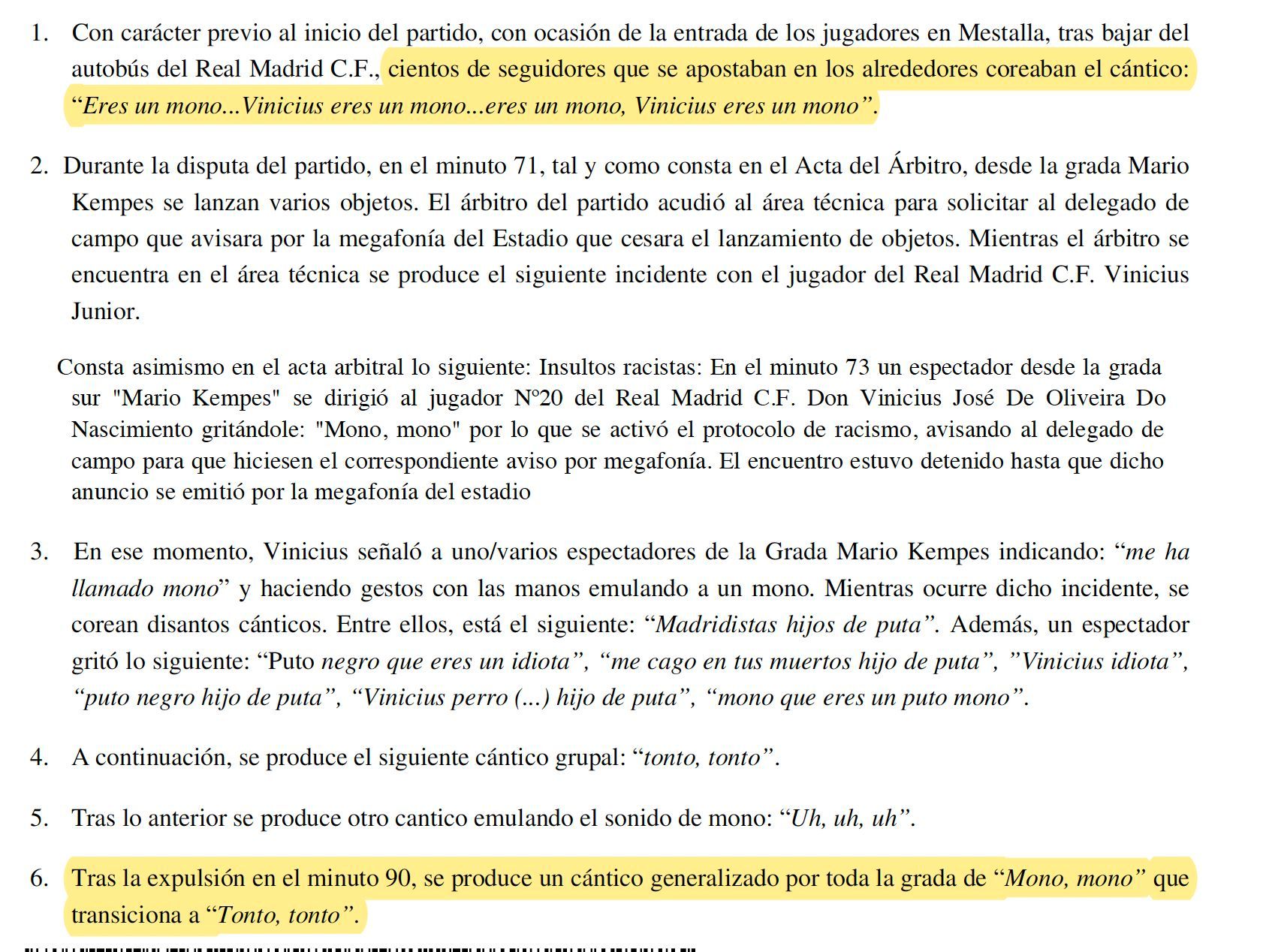  Las inexactitudes del Comité sobre el Cierre parcial de Mestalla