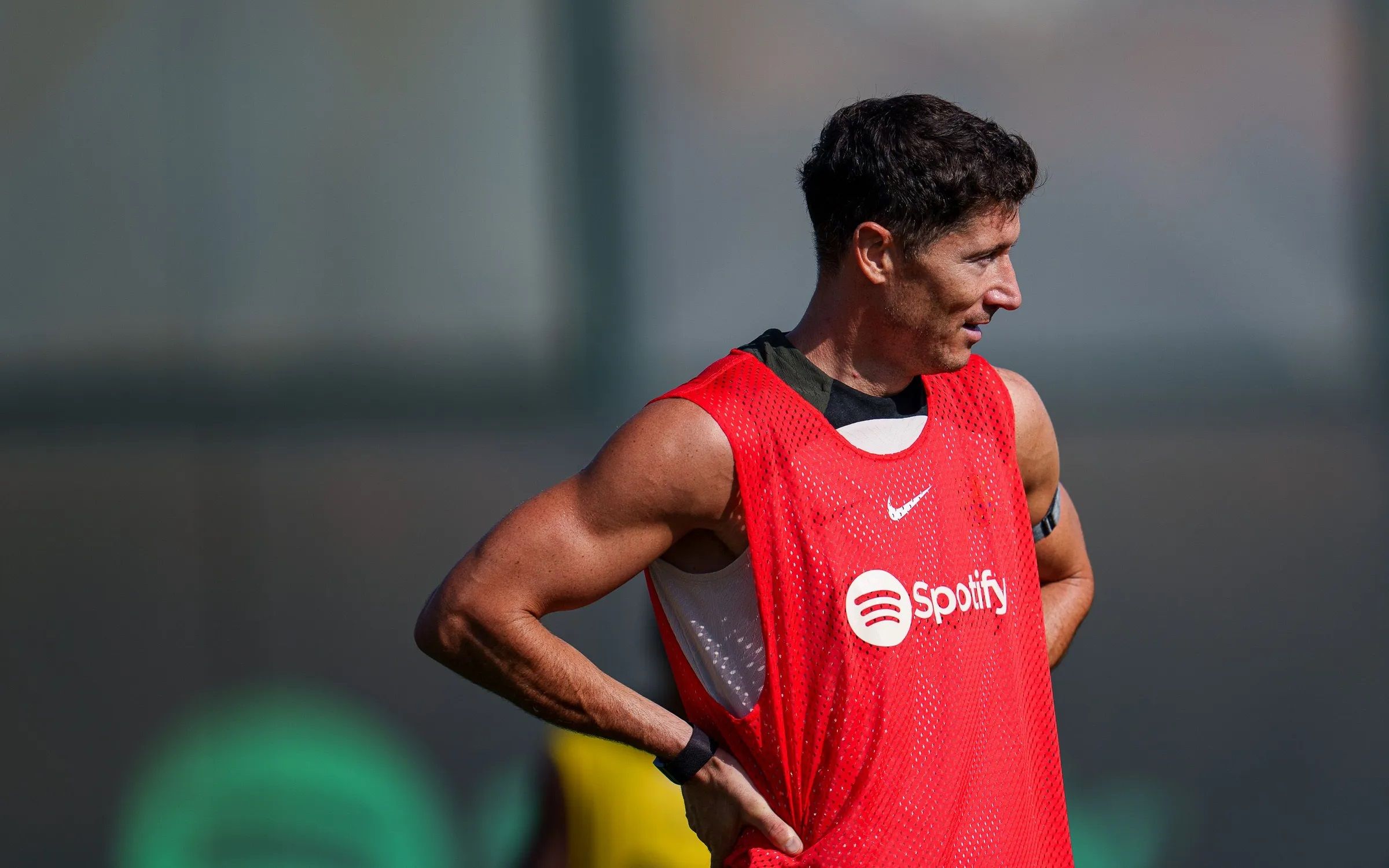  Lewandowski, en una sesión del Barcelona.