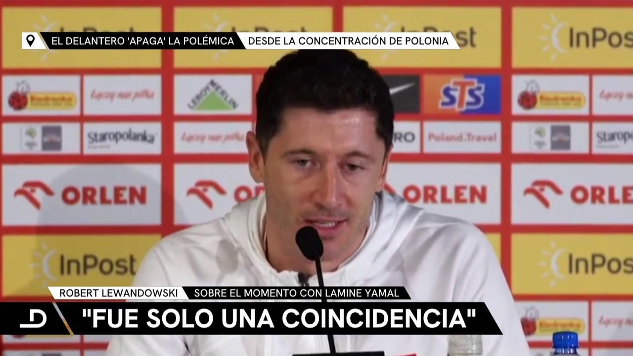 Lewandowski hablando de la polémica con Lamine Yamal.