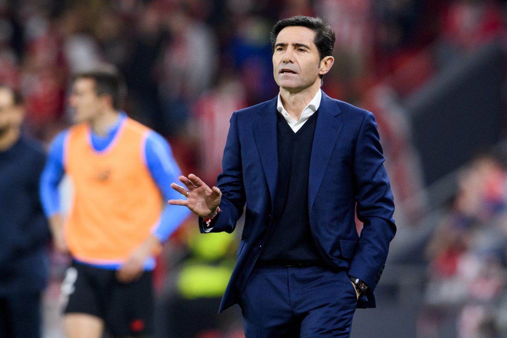  Marcelino en la semifinal de Copa ante el Valencia.