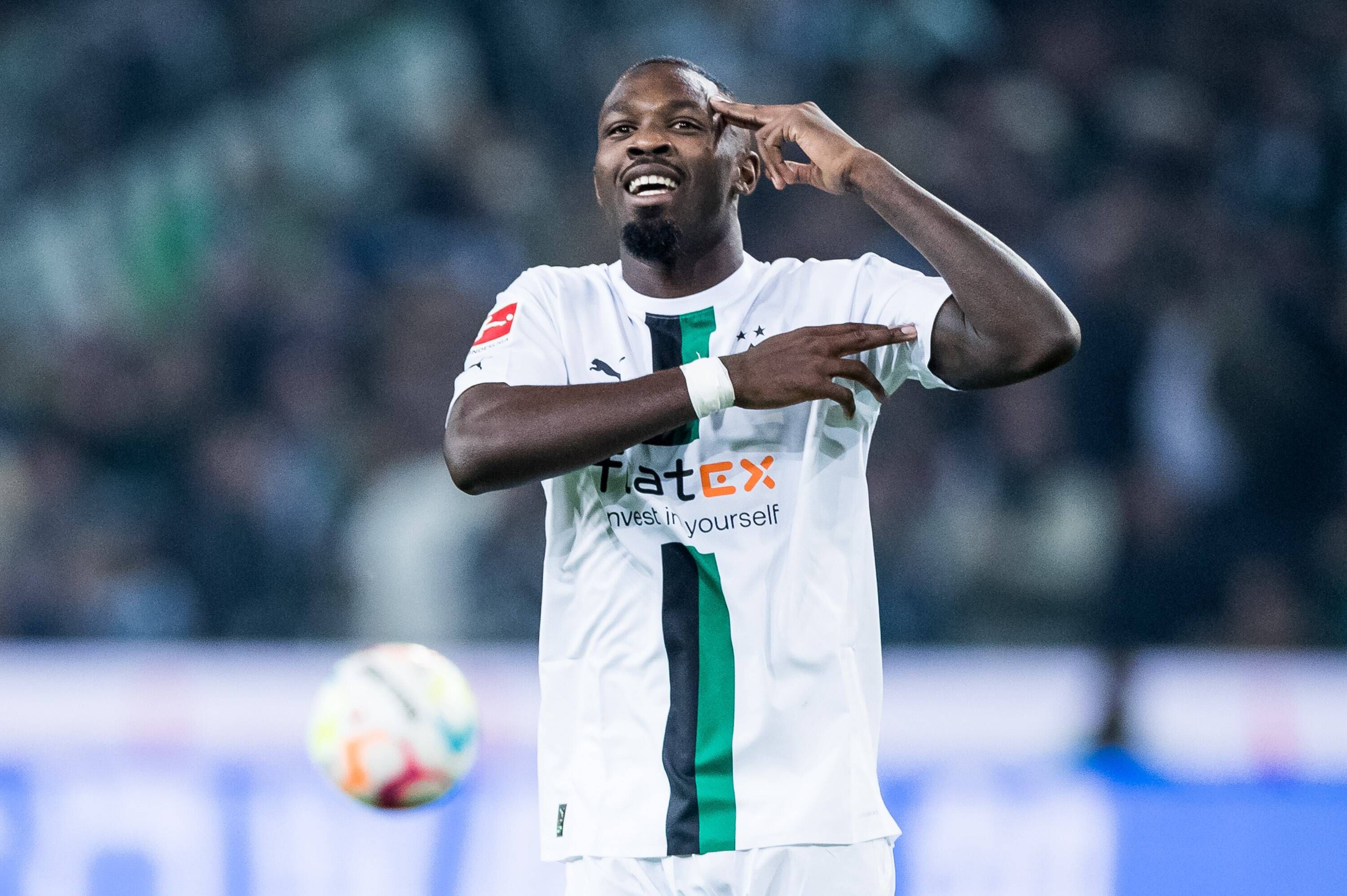 Marcus Thuram, en la órbita del Atlético, celebra un gol con el Borussia Monchengladbach.