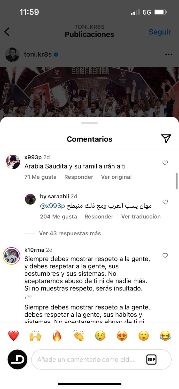  Mensajes desde Arabia contra Toni Kroos.