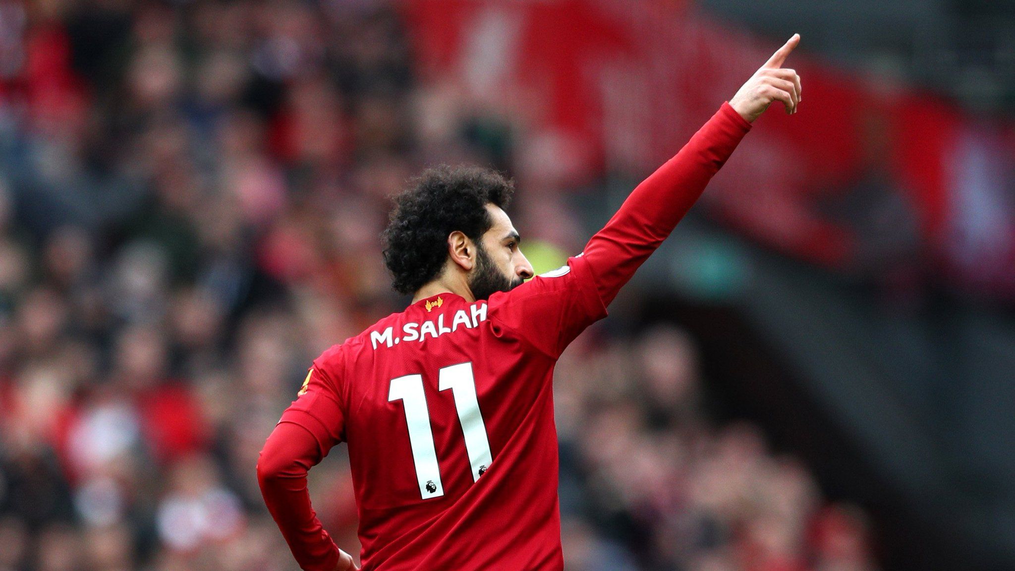  Mohamed Salah celebra un gol con el Liverpool.