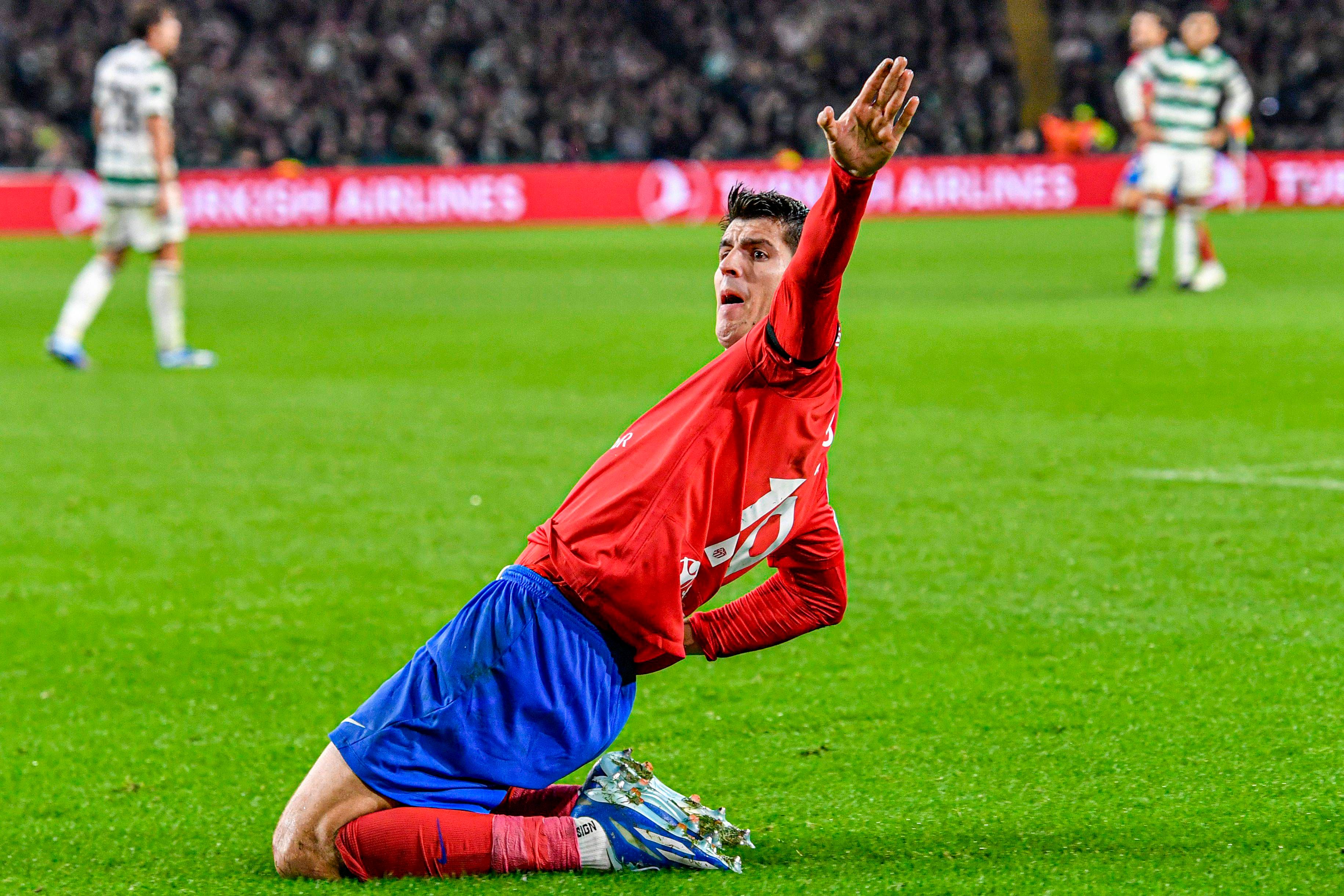  Morata celebra el gol anotado en Celtic Park (Cordon Press)