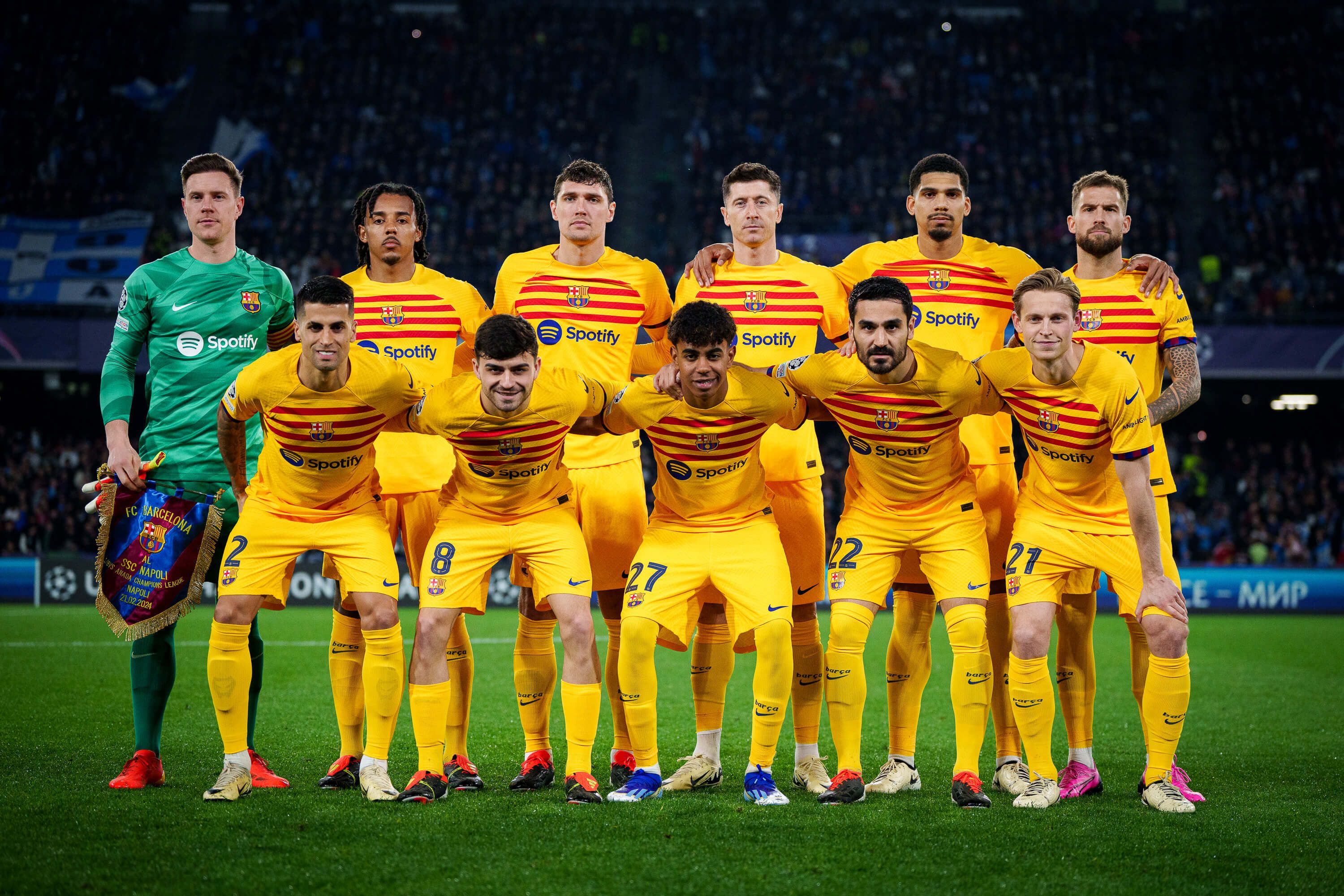  Once del Barcelona en Nápoles.