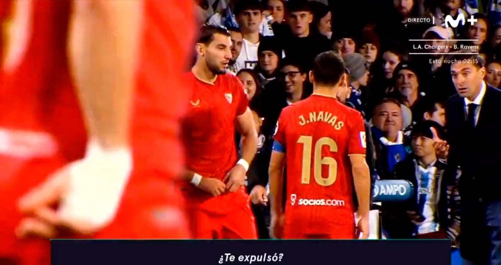  Reacción de Diego Alonso tras la expulsión de Navas.