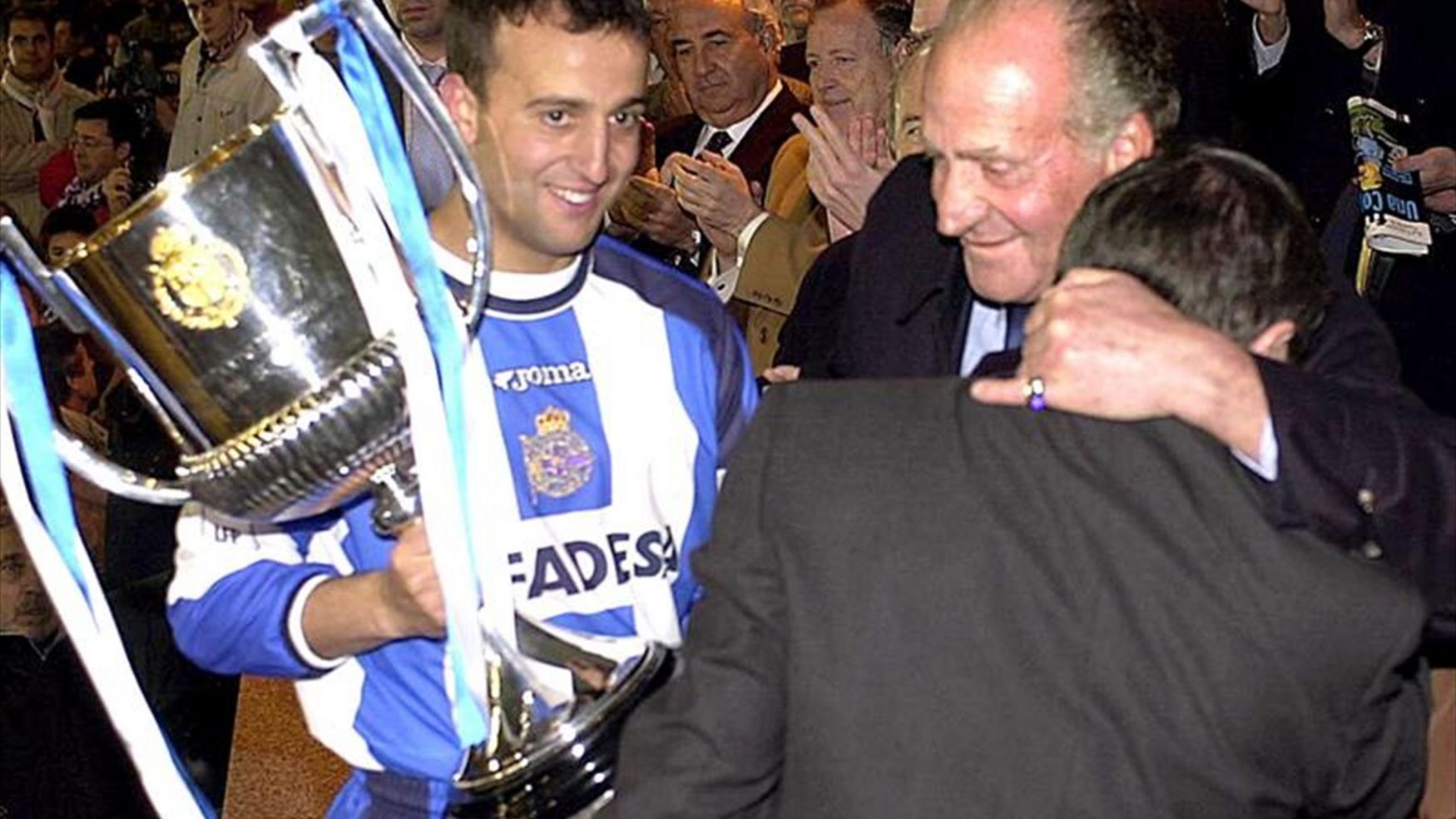 Fran, con la Copa del Rey en el Deportivo de La Coruña.