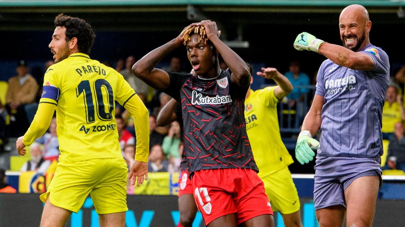 Gesto claro de Nico Williams frente al Villarreal en La Cerámica (Foto: Athletic Club).