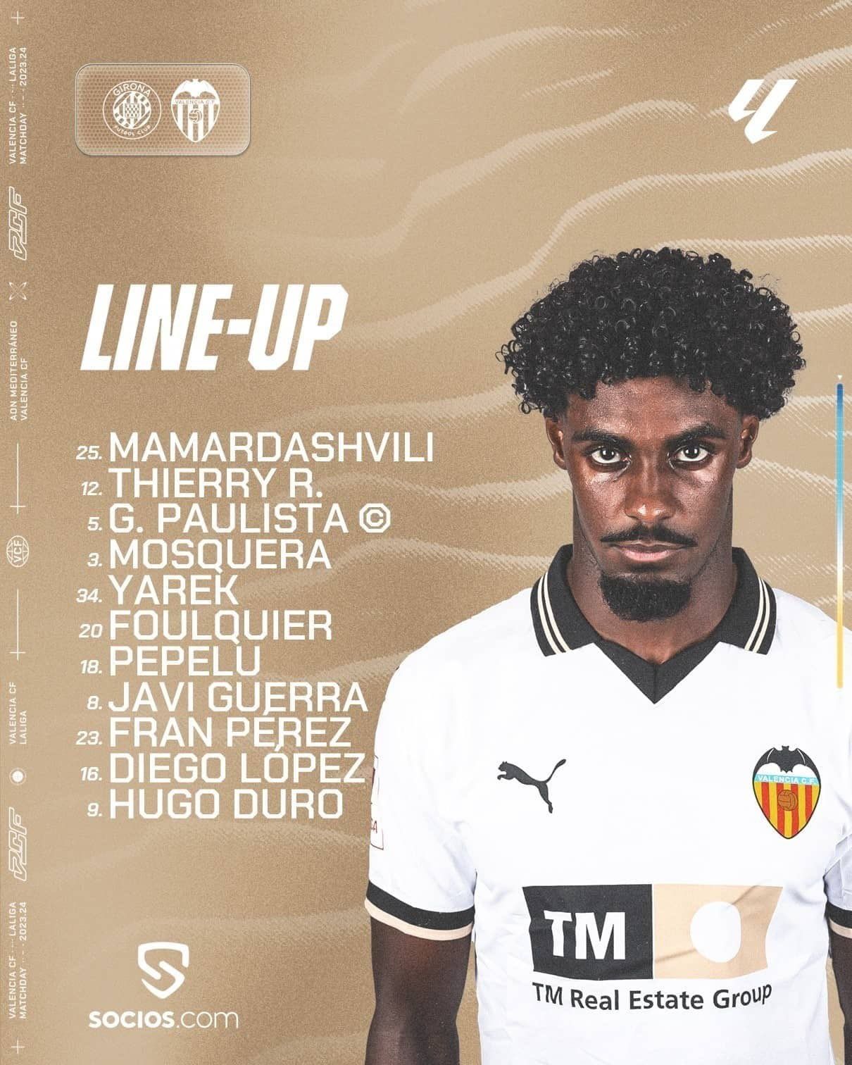  Once titular del Valencia CF