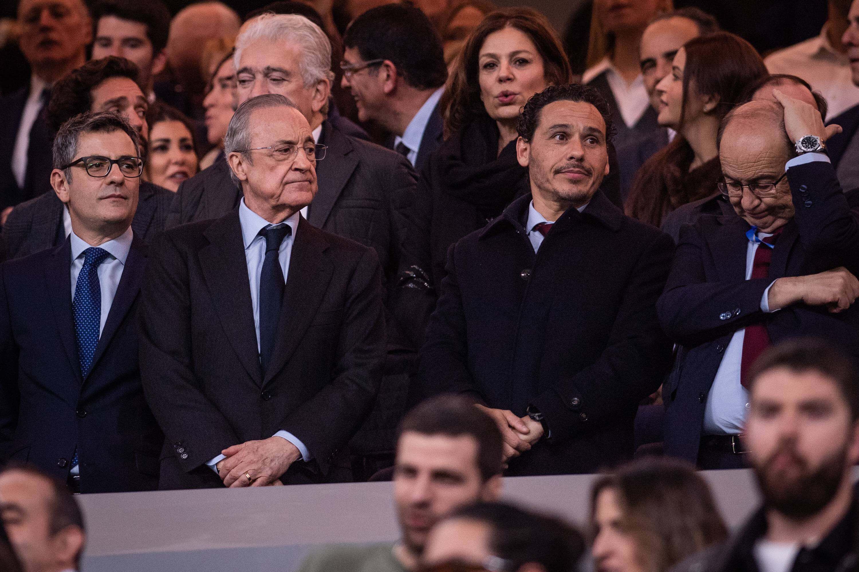  Florentino Pérez y Del Nido Carrasco, en el Real Madrid-Sevilla FC.