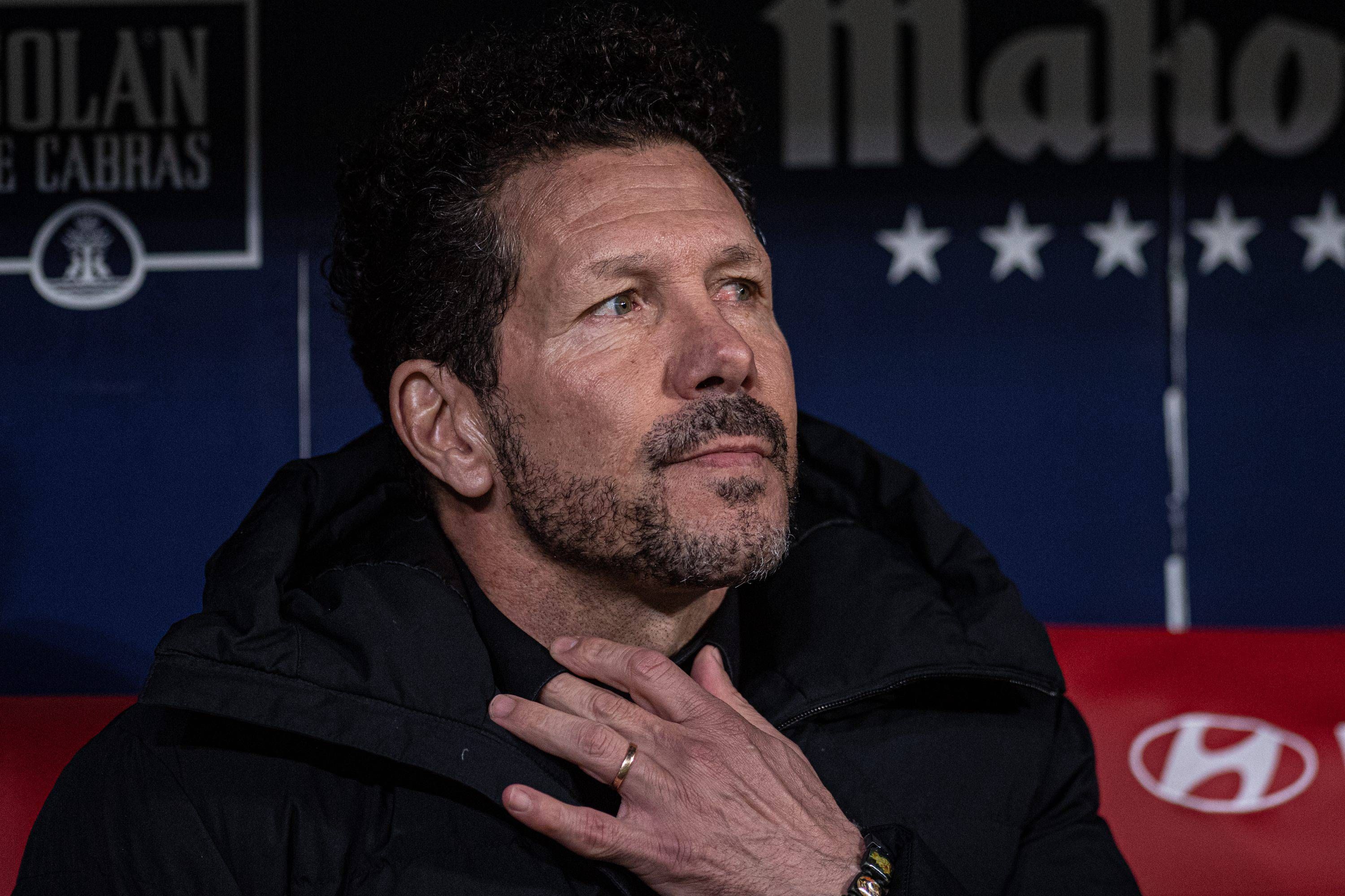  Diego Pablo Simeone, en el banquillo del Metropolitano.