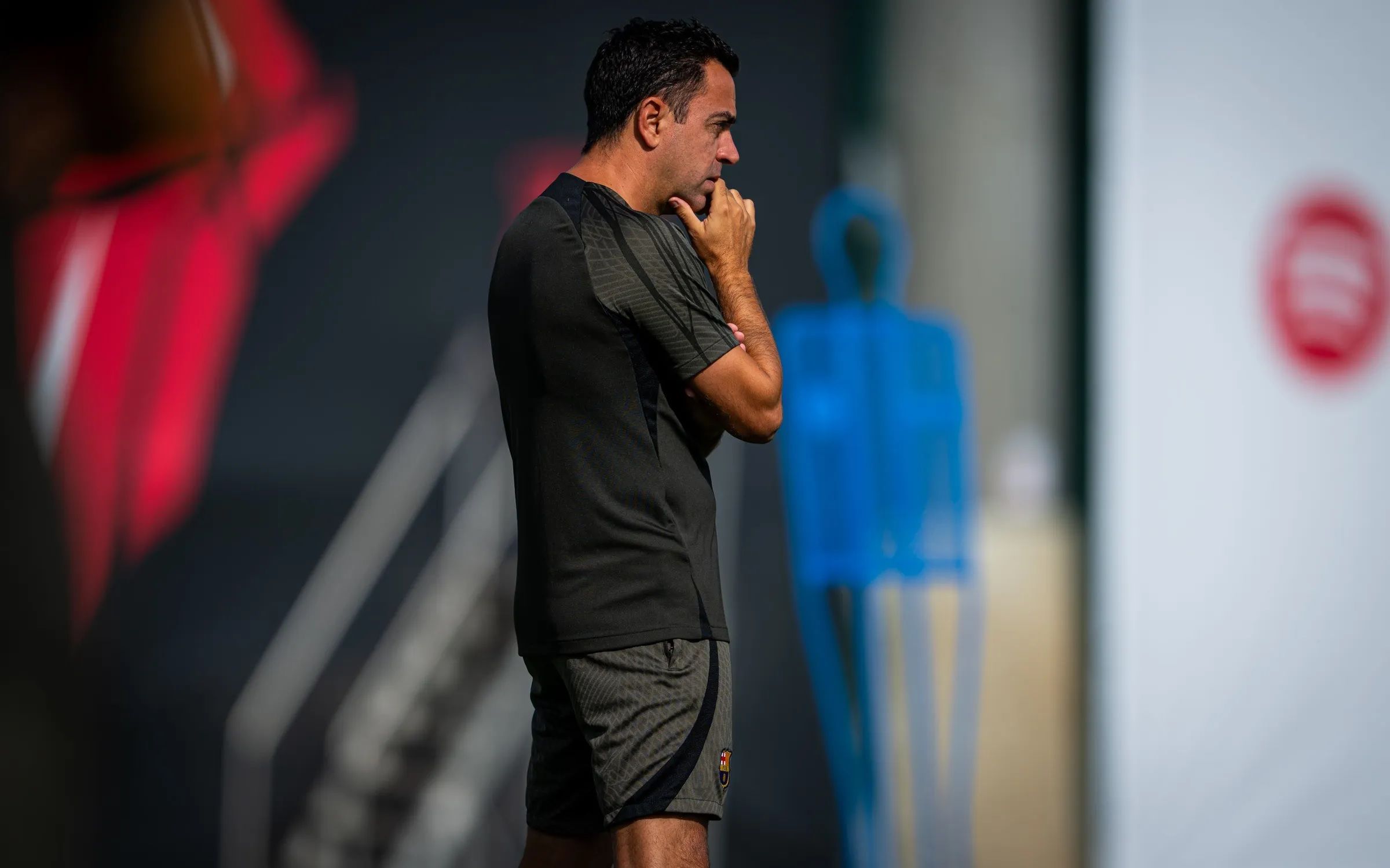 Xavi Hernández, en una sesión del Barcelona.