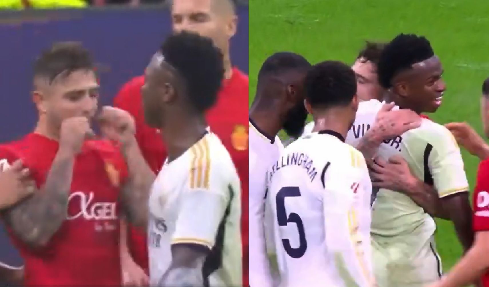  Pablo Maffeo mandó "a llorar" a Vinícius y el brasileño le respondió con un abrazo