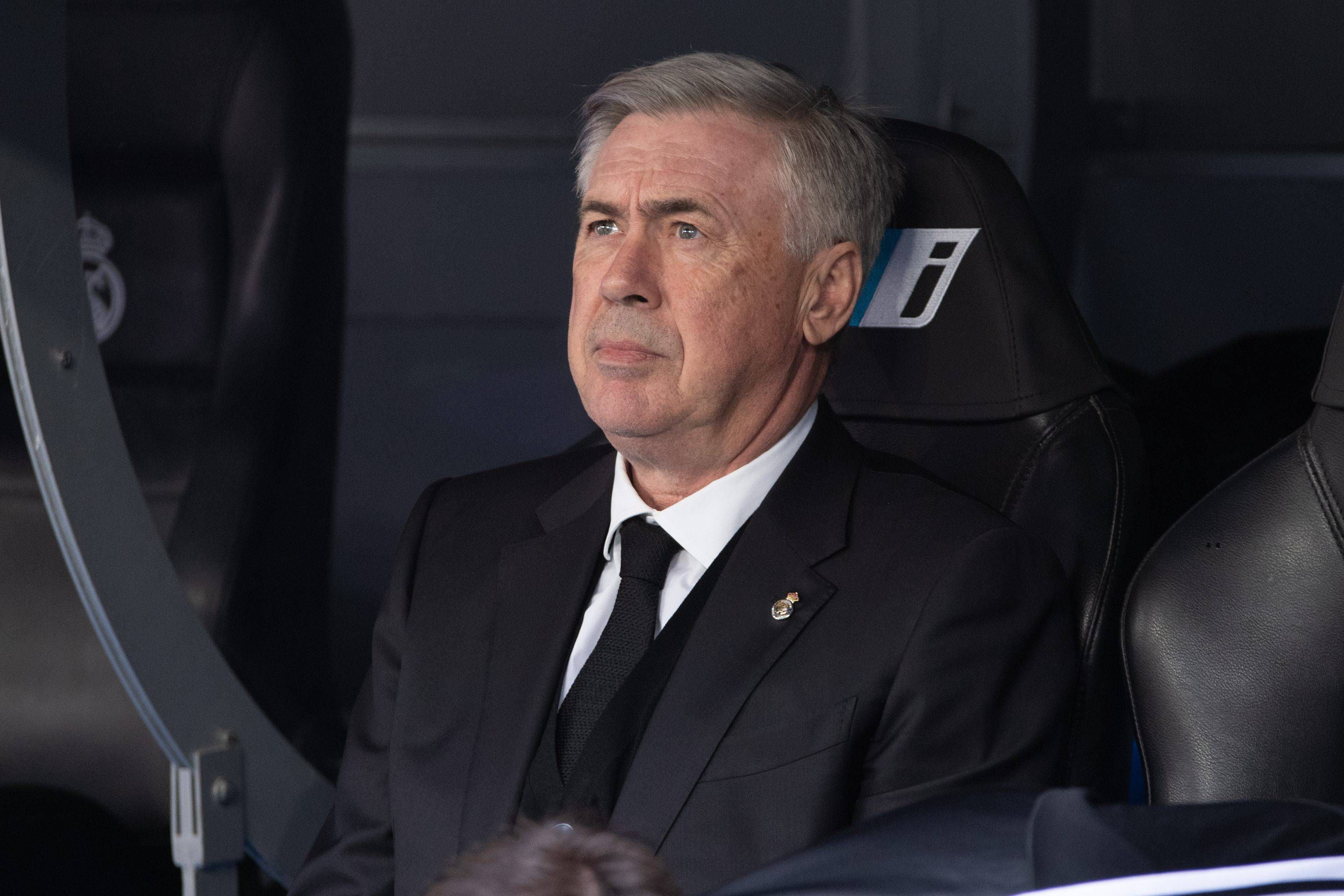 Ancelotti, en el banquillo durante el Real Madrid-Espanyol (FOTO: Cordón Press).