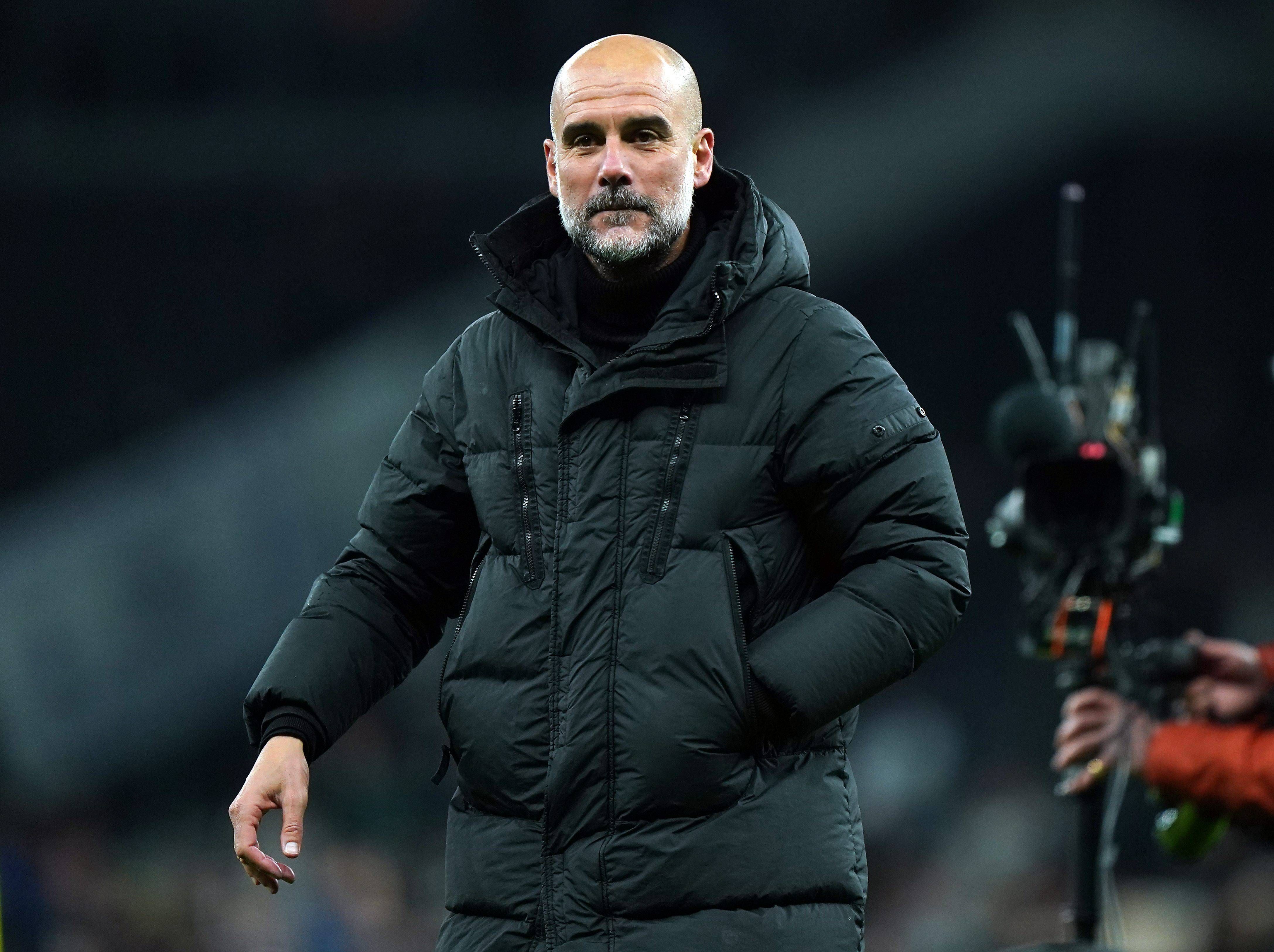  Pep Guardiola en un partido del Manchester City. (Fuente: Cordon Press)