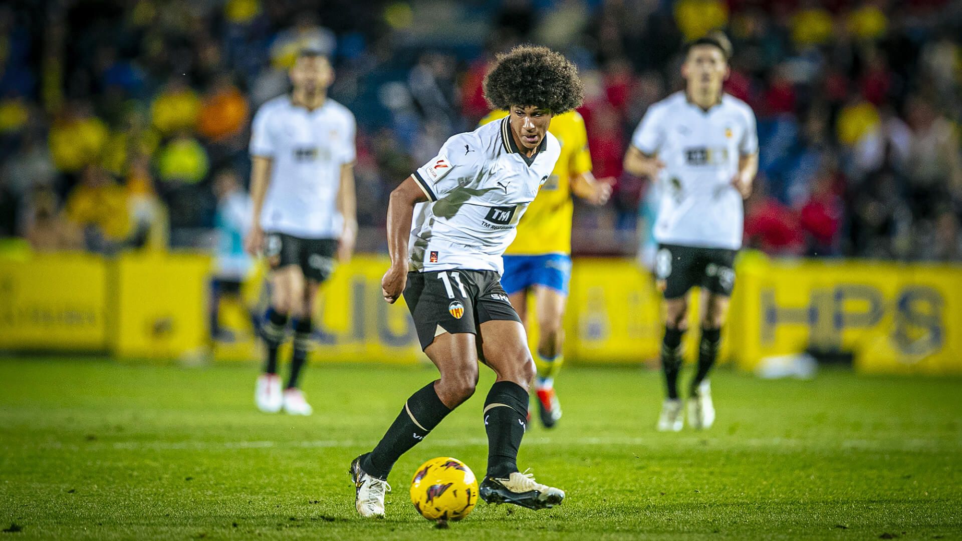 Peter Federico, en su debut con el Valencia CF.