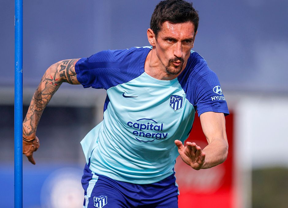  Stefan Savic, en una sesión del Atlético de Madrid.