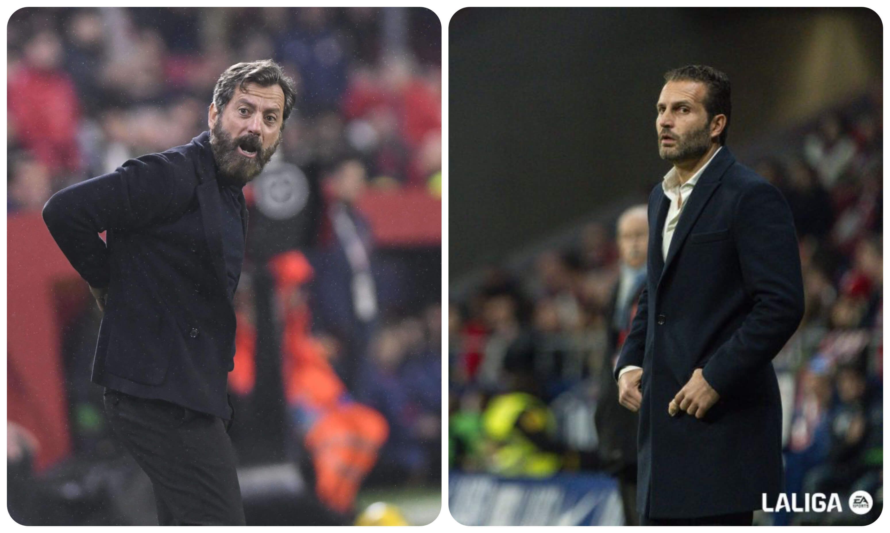 Quique Sánchez Flores y Rubén Baraja.