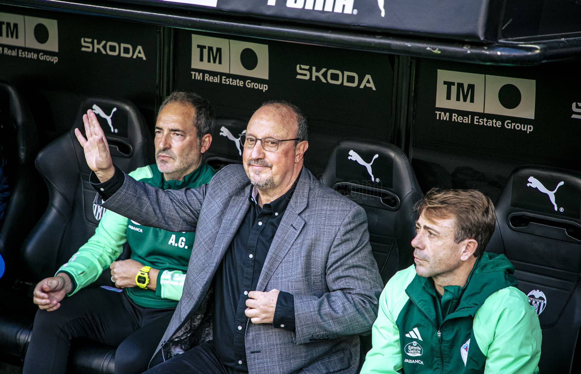 Rafa Benítez en el Valencia CF - Celta.
