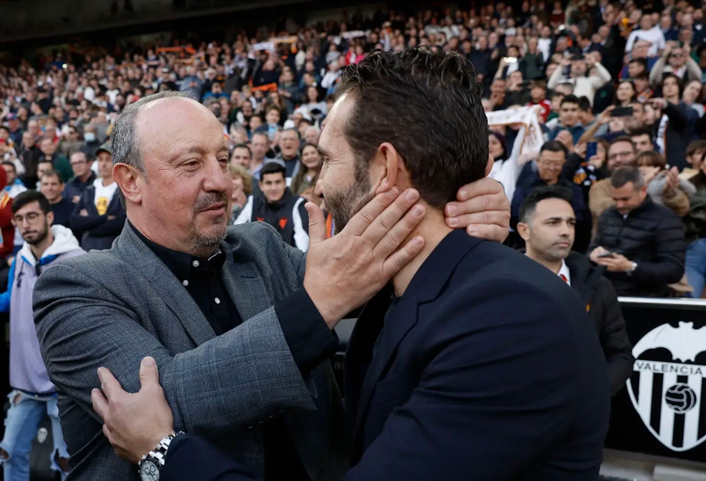 Rafa Benítez y Rubén Baraja.