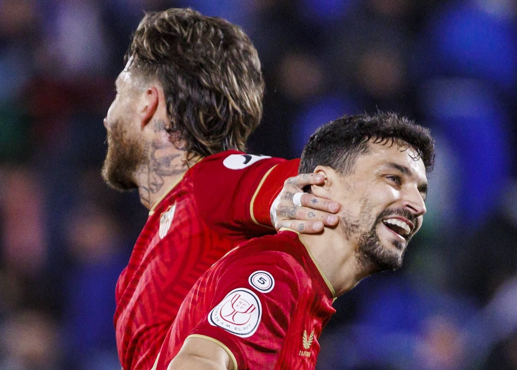 Sergio Ramos y Jesús Navas, en Getafe.
