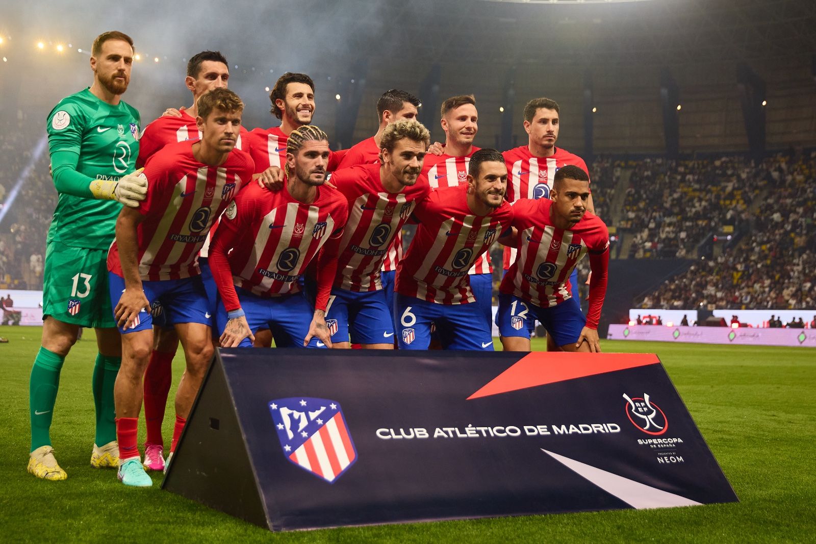  El once del Atlético de Madrid ante el Real Madrid en la Supercopa.