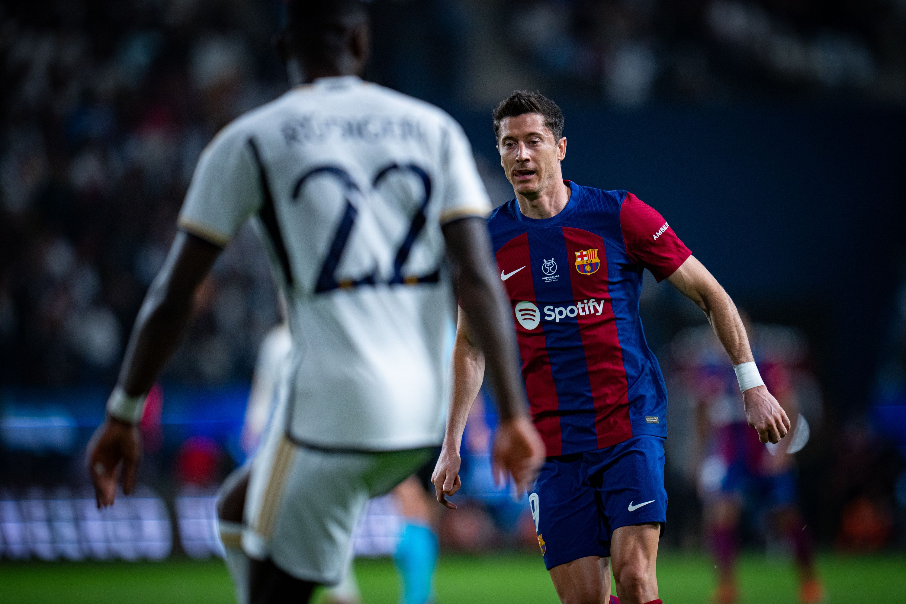  Robert Lewandowski, en el Clásico Real Madrid-Barcelona.