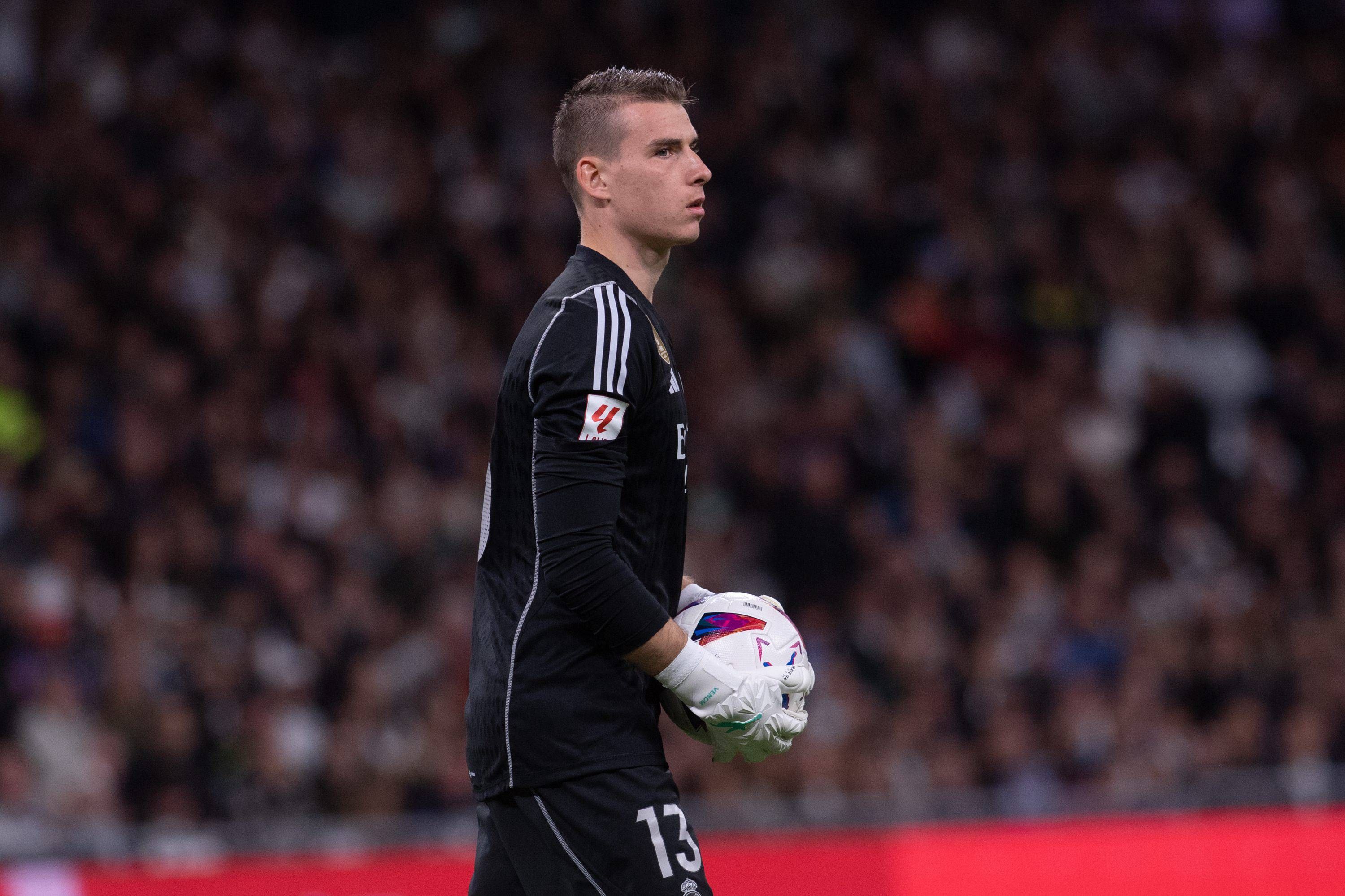  Andry Lunin, durante el Real Madrid-Valencia.