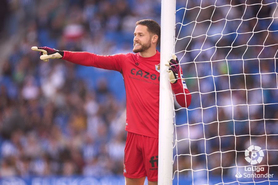 Remiro, durante el Real Sociedad-Celta.
