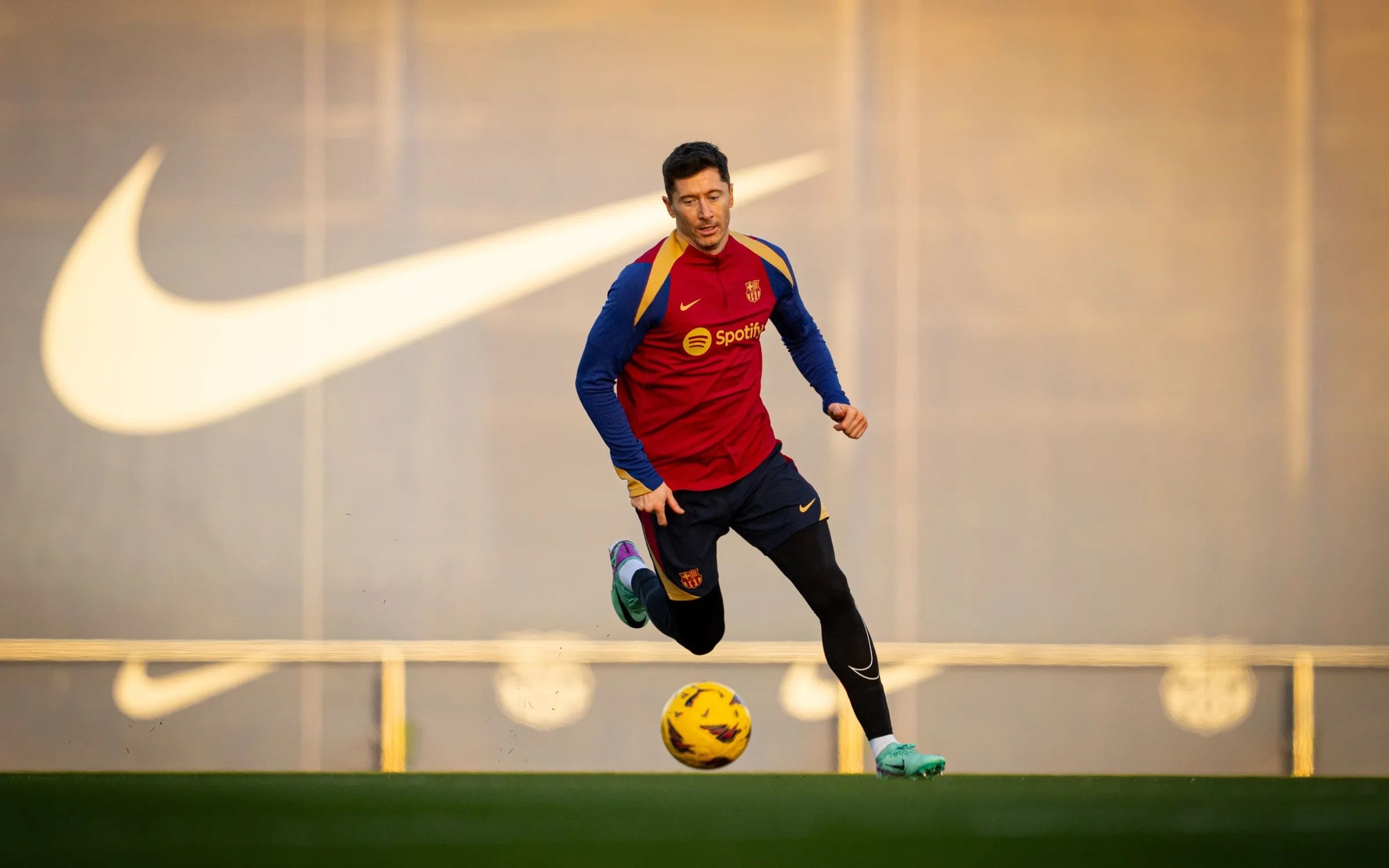  Robert Lewandowski, en una sesión del Barcelona.