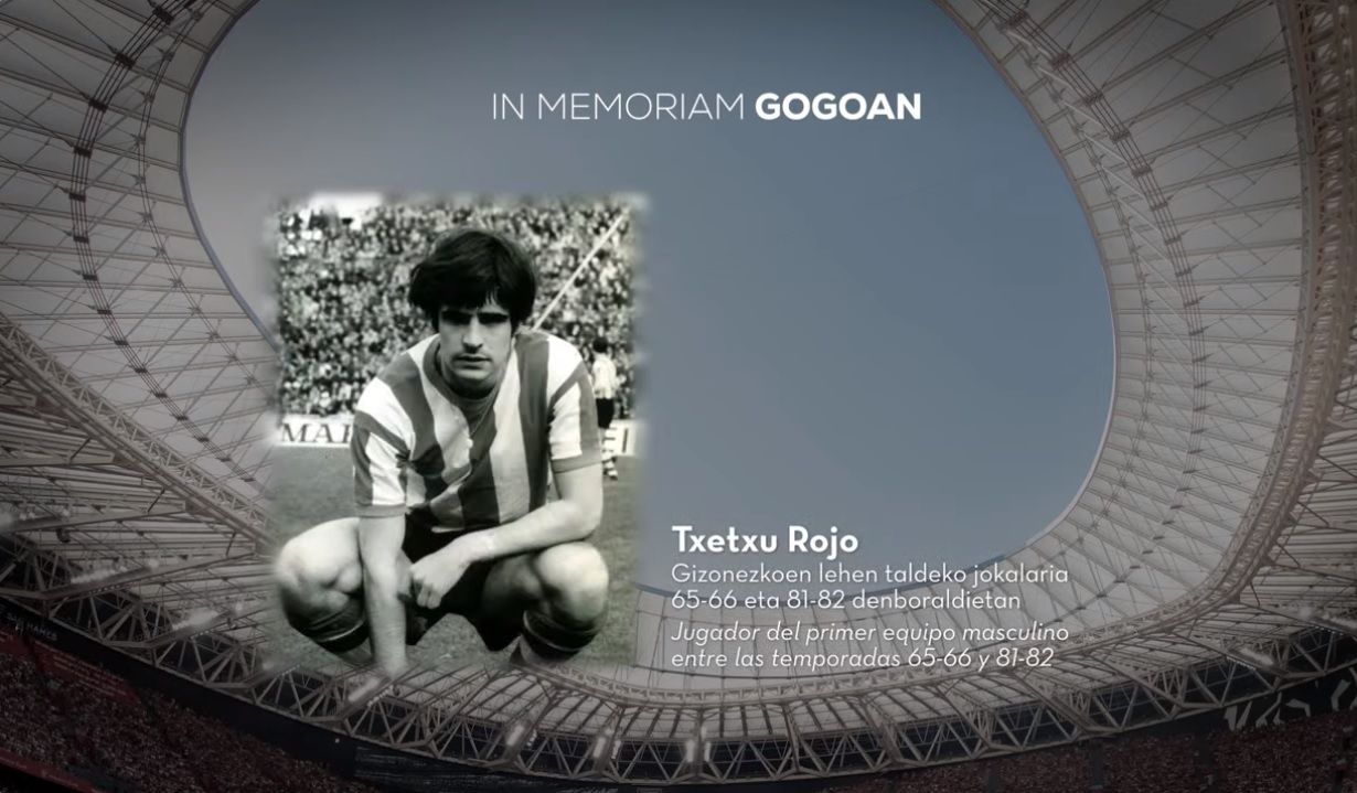 El recuerdo al fallecido Txetxu Rojo en la asamblea del Athletic Club.