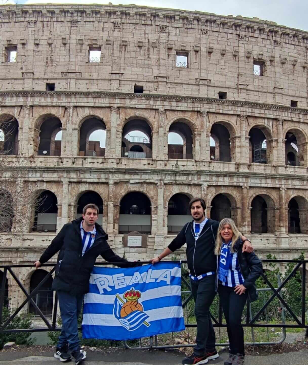  Rosa tampoco se perdió el desplazamiento de la Real Sociedad a Roma.