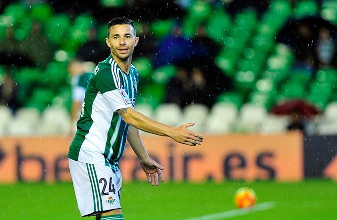  Rubén Castro Martín, en un partido con el Real Betis Balompié.