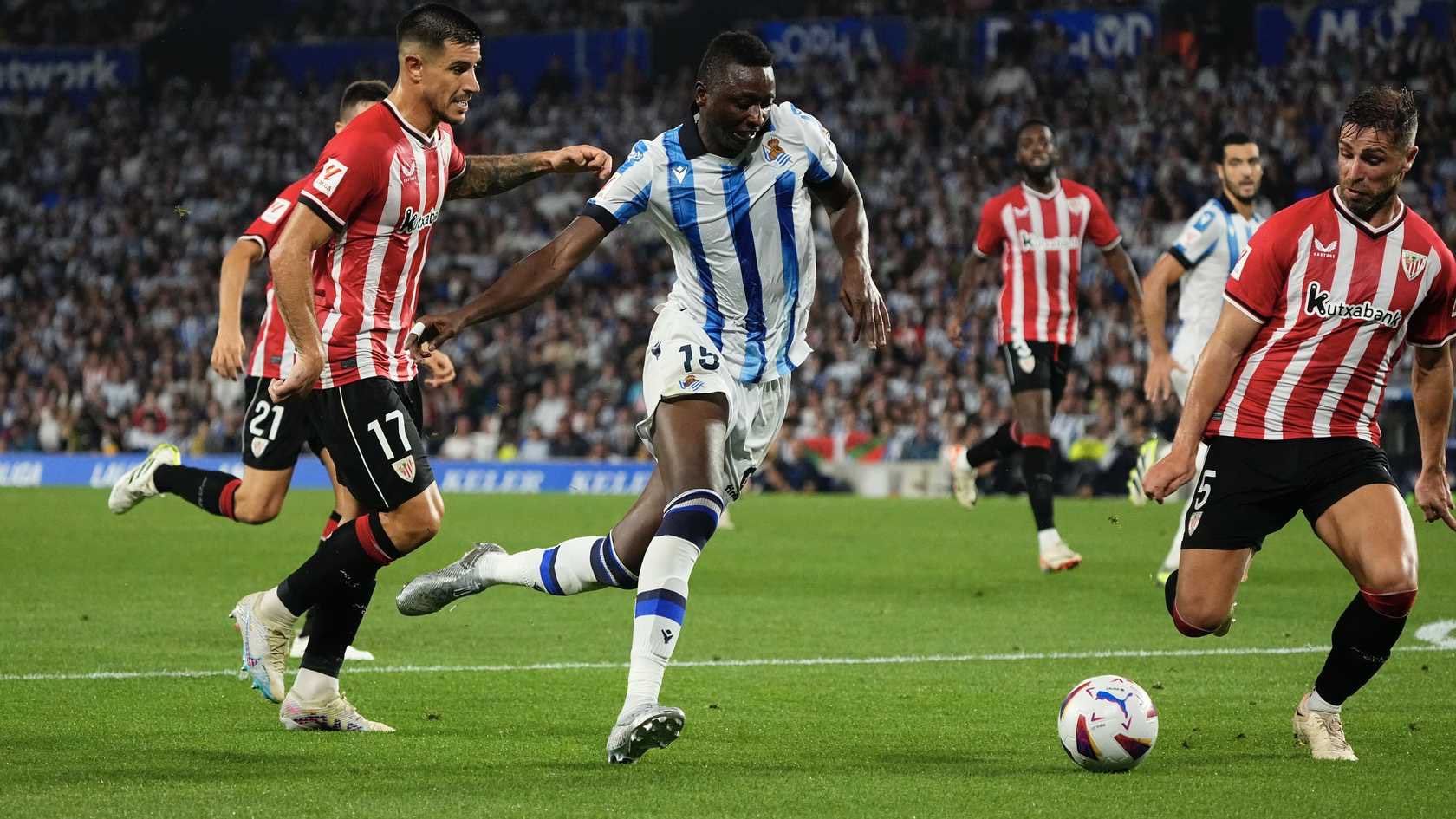  Sadiq, durante el Real Sociedad-Athletic.