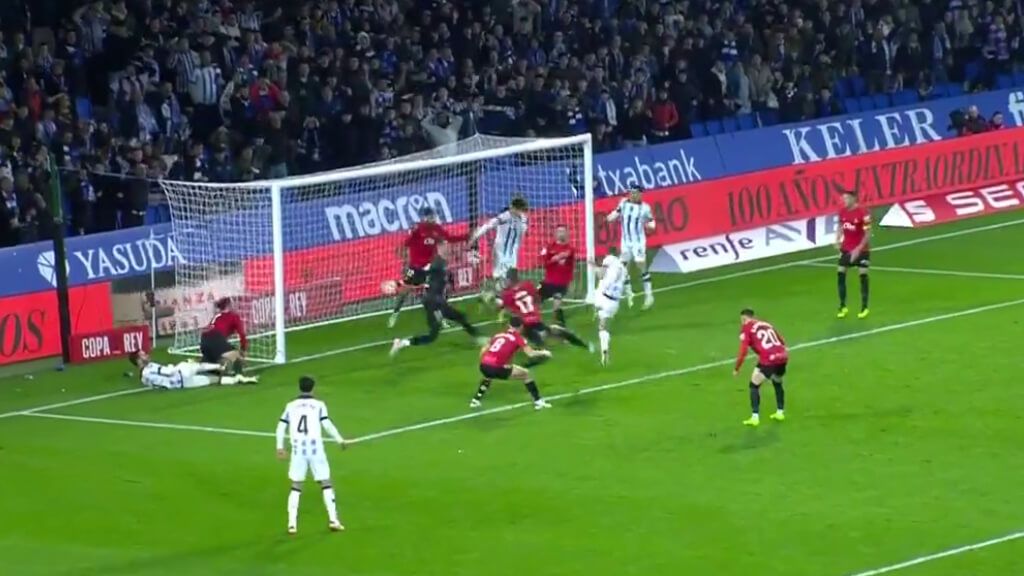  Samú Costa salvó al Mallorca en la prórroga. (Fuente: @MovistarFutbol)