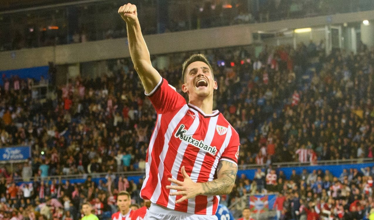  Oihan Sancet celebra su golazo al Deportivo Alavés.