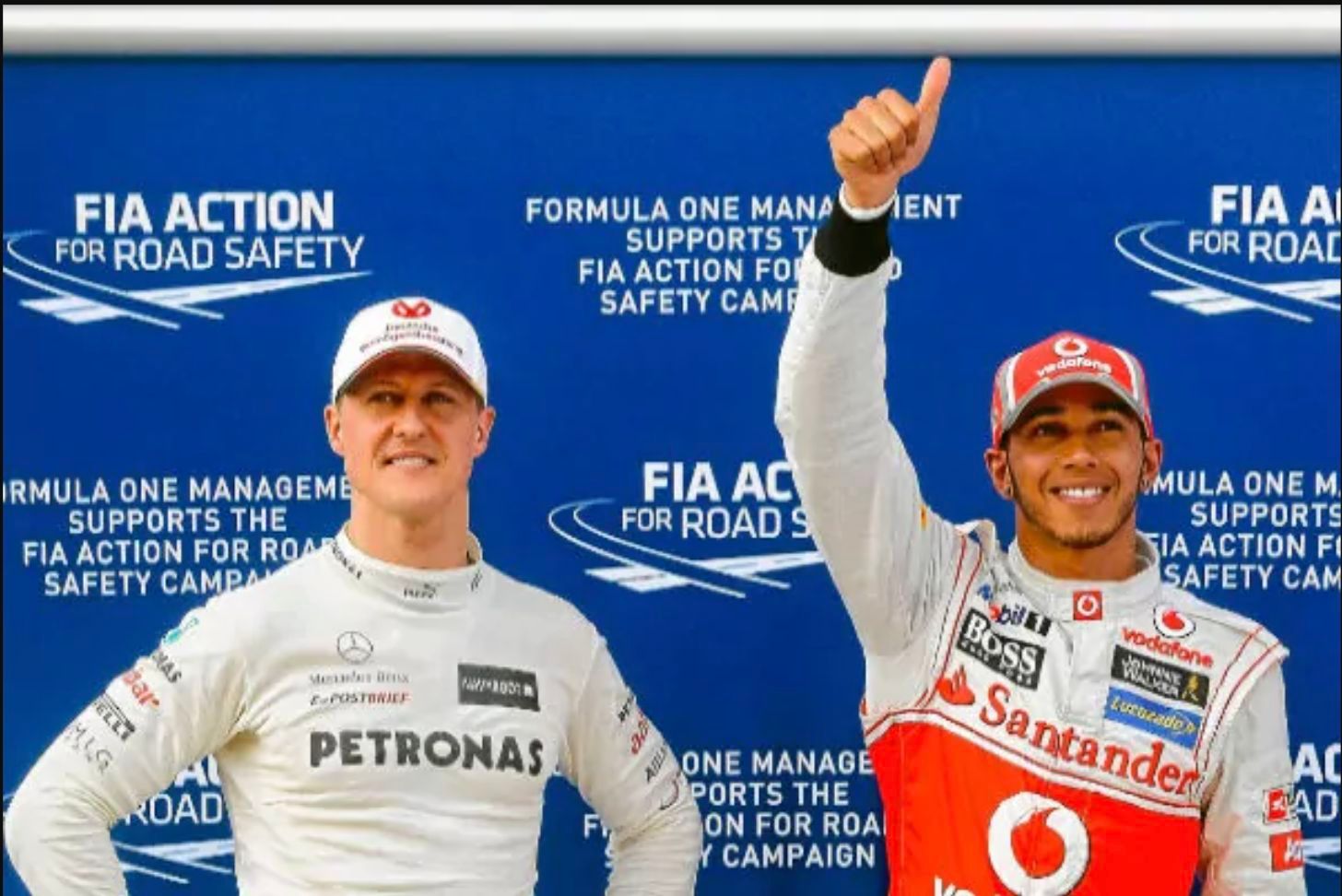 Michael Schumacher y Lewis Hamilton, en el GP de Malasia 2012.
