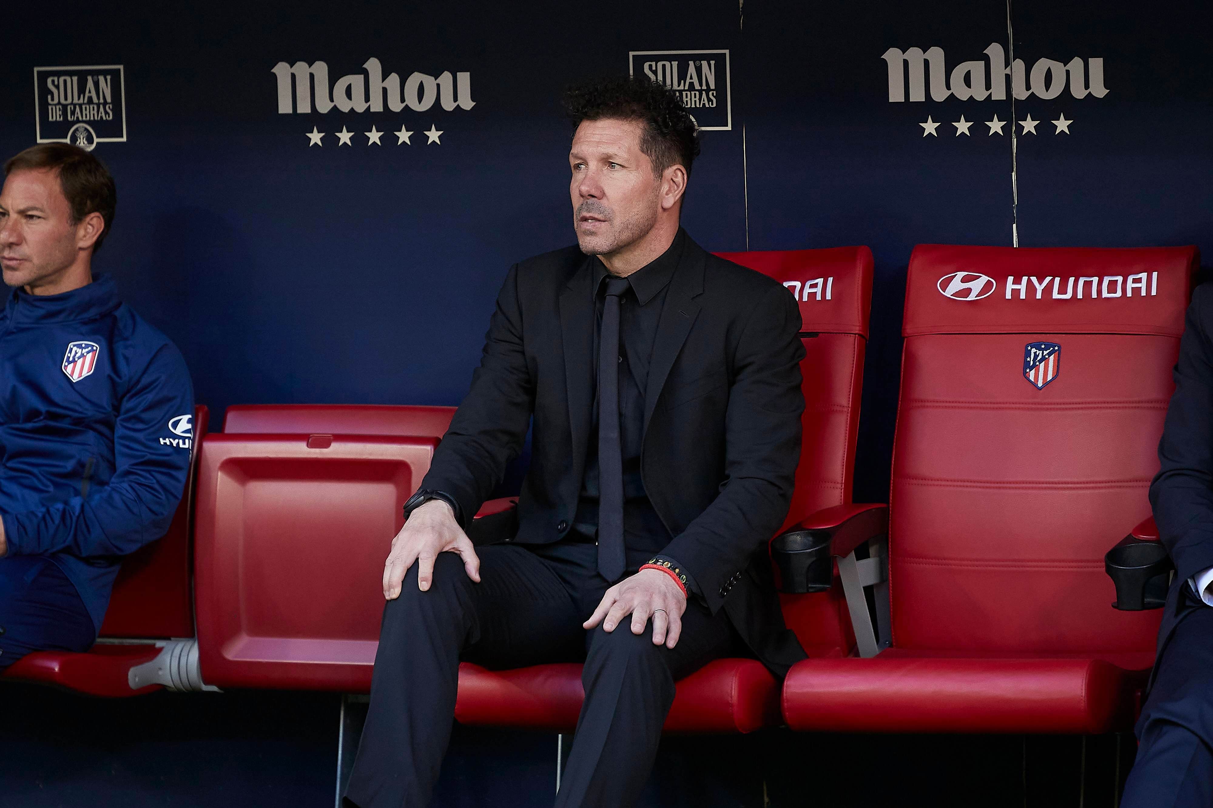  Simeone durante el partido entre el Atlético y Las Palmas