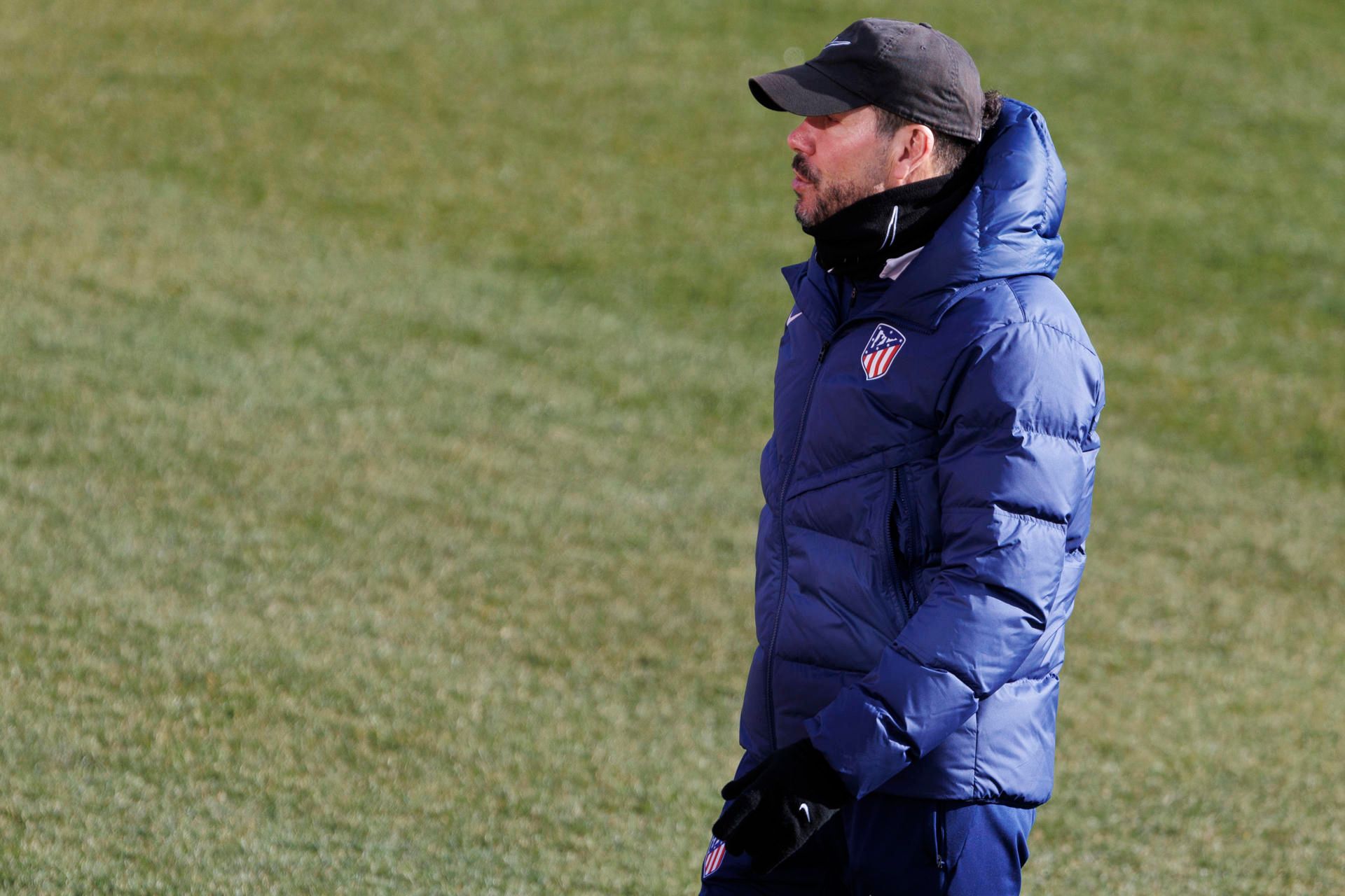  Simeone, en un entrenamiento del Atlético.