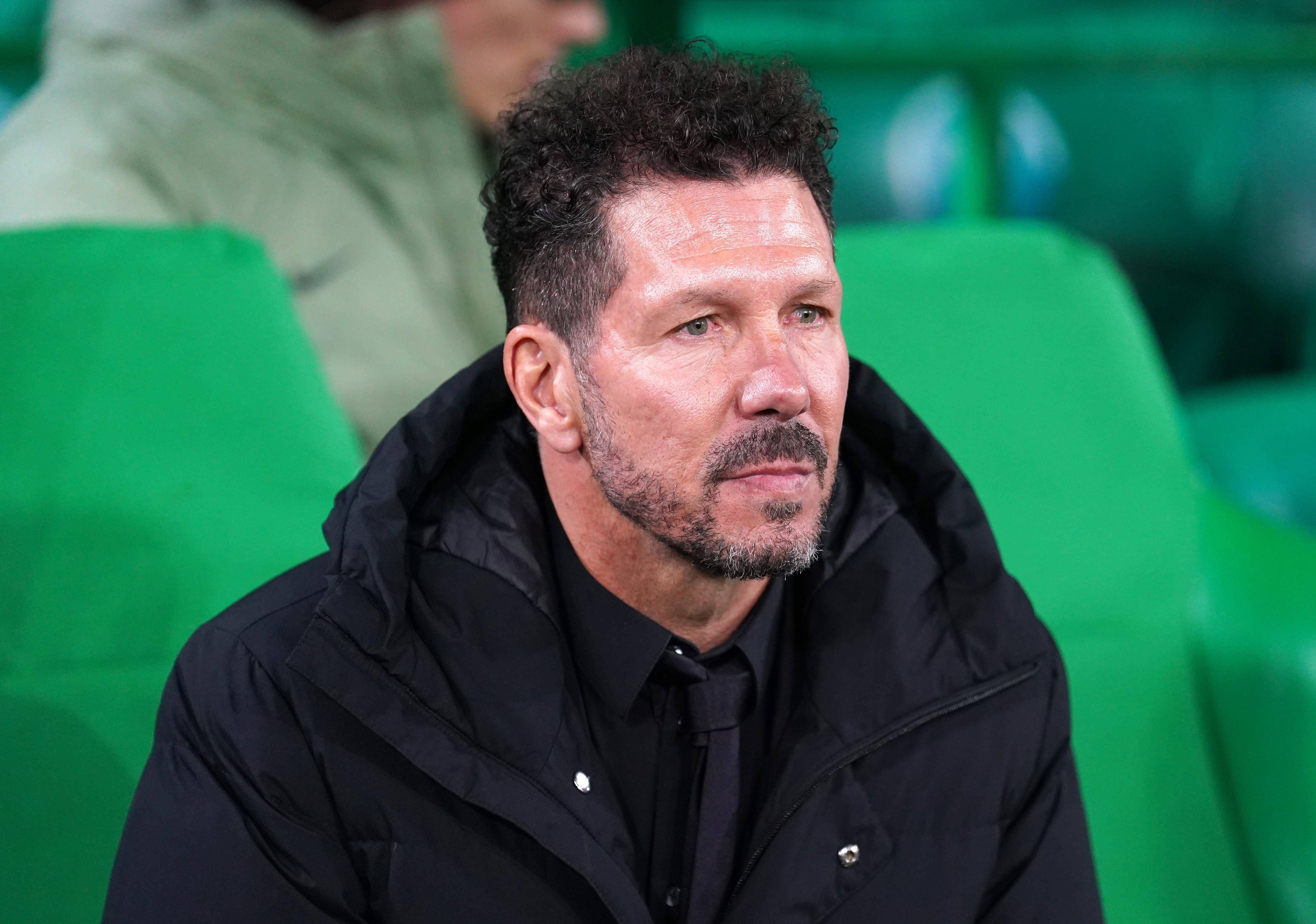  Simeone, antes del Celtic-Atlético de Madrid.
