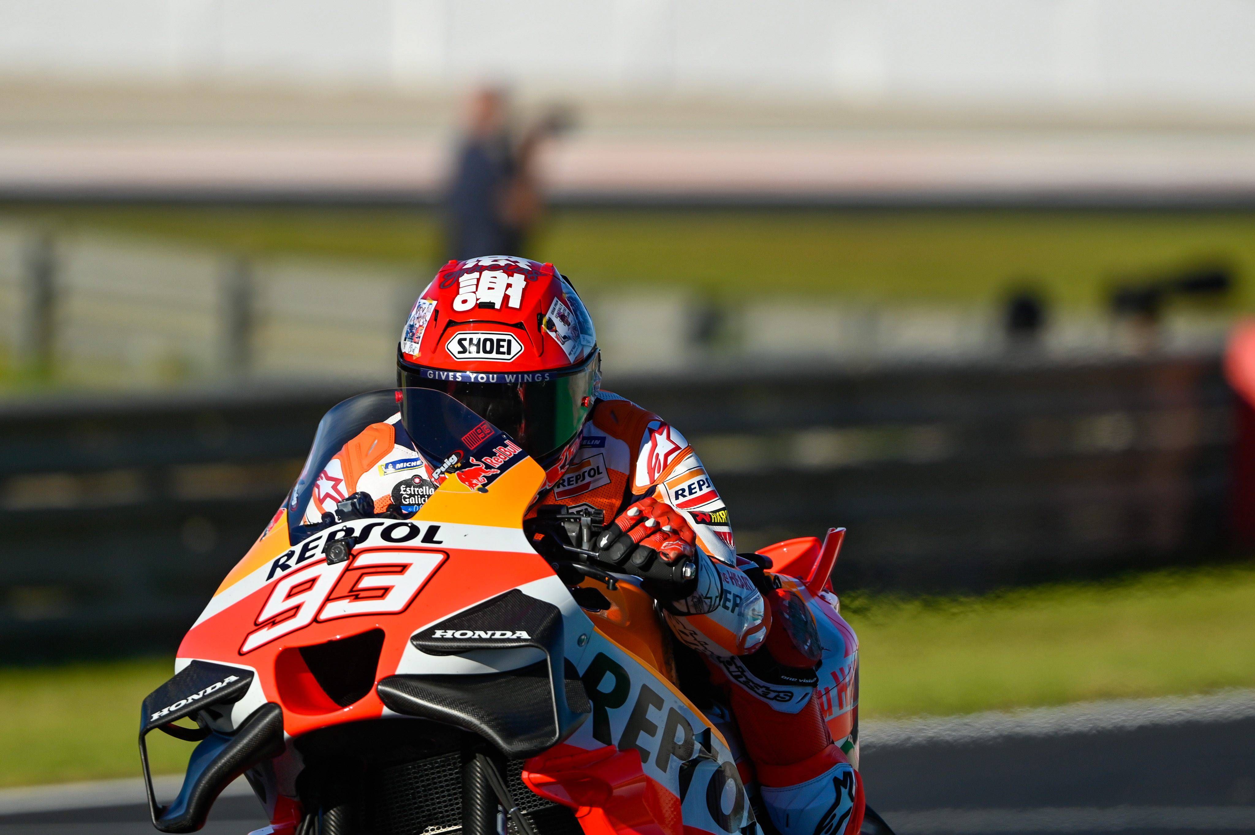  Marc Márquez, durante un GP de MotoGP en 2023.