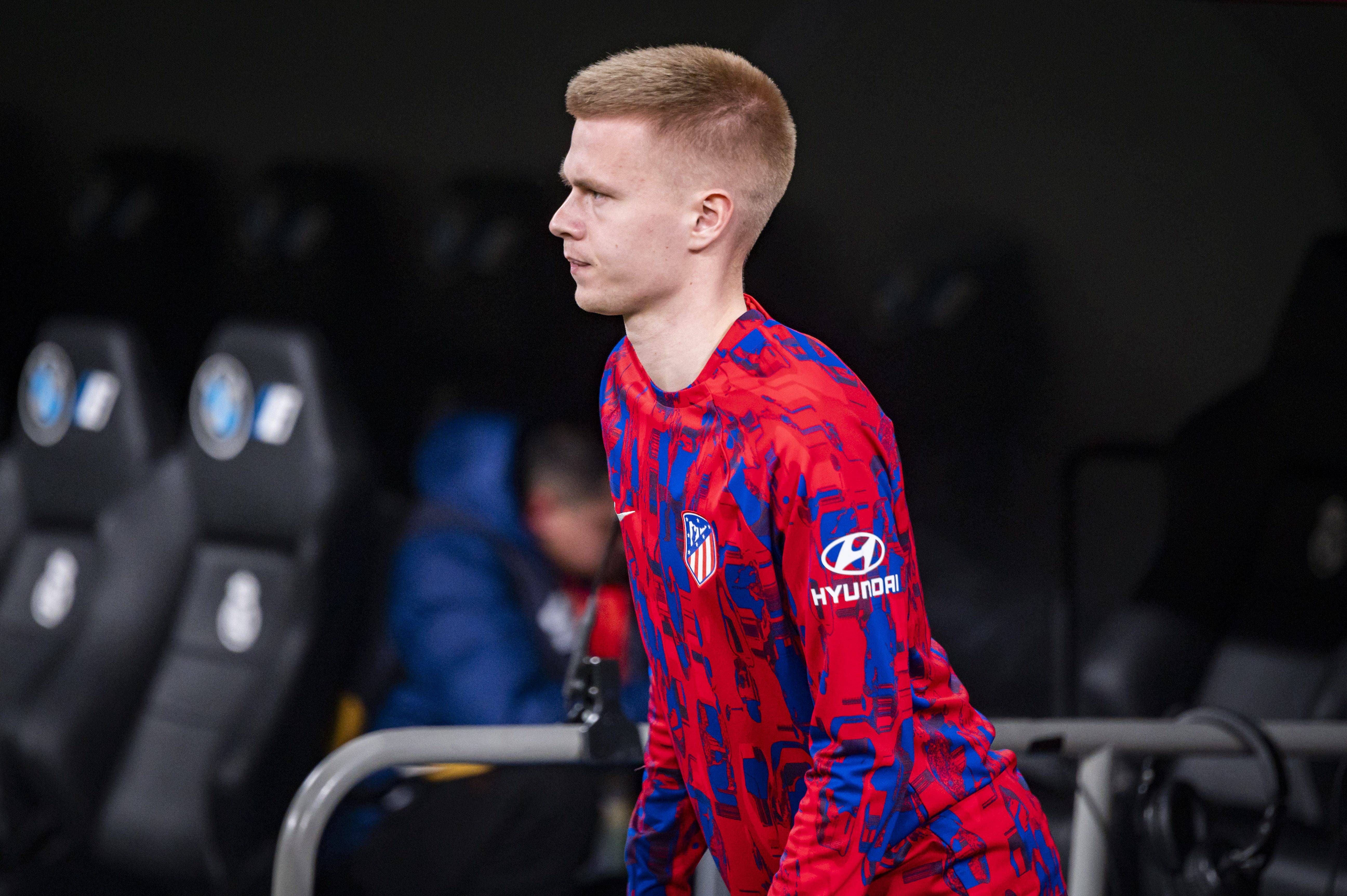  Arthur Vermeeren, en un calentamiento del Atlético.