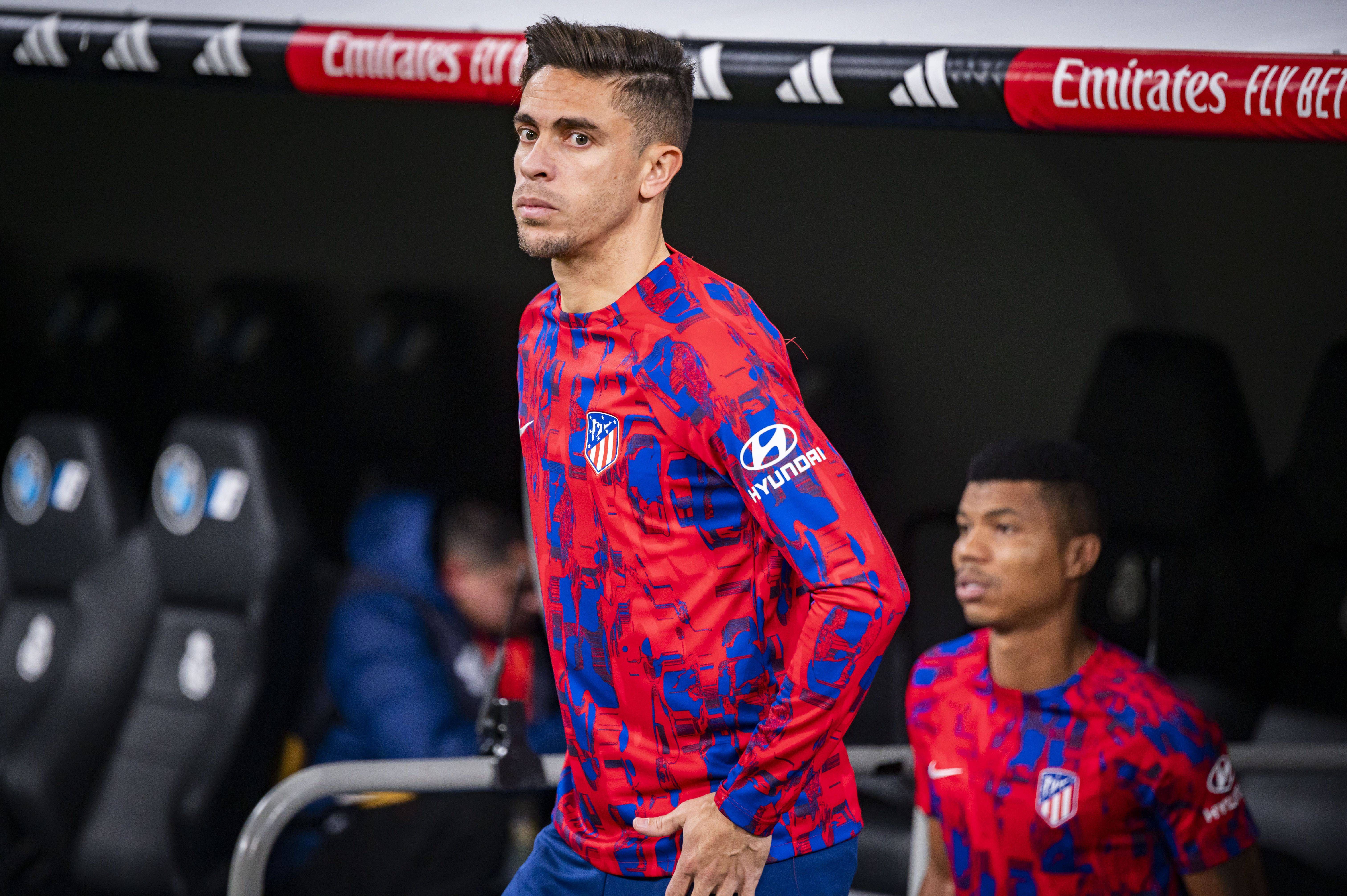 Gabriel Paulista, en un calentamiento del Atlético.