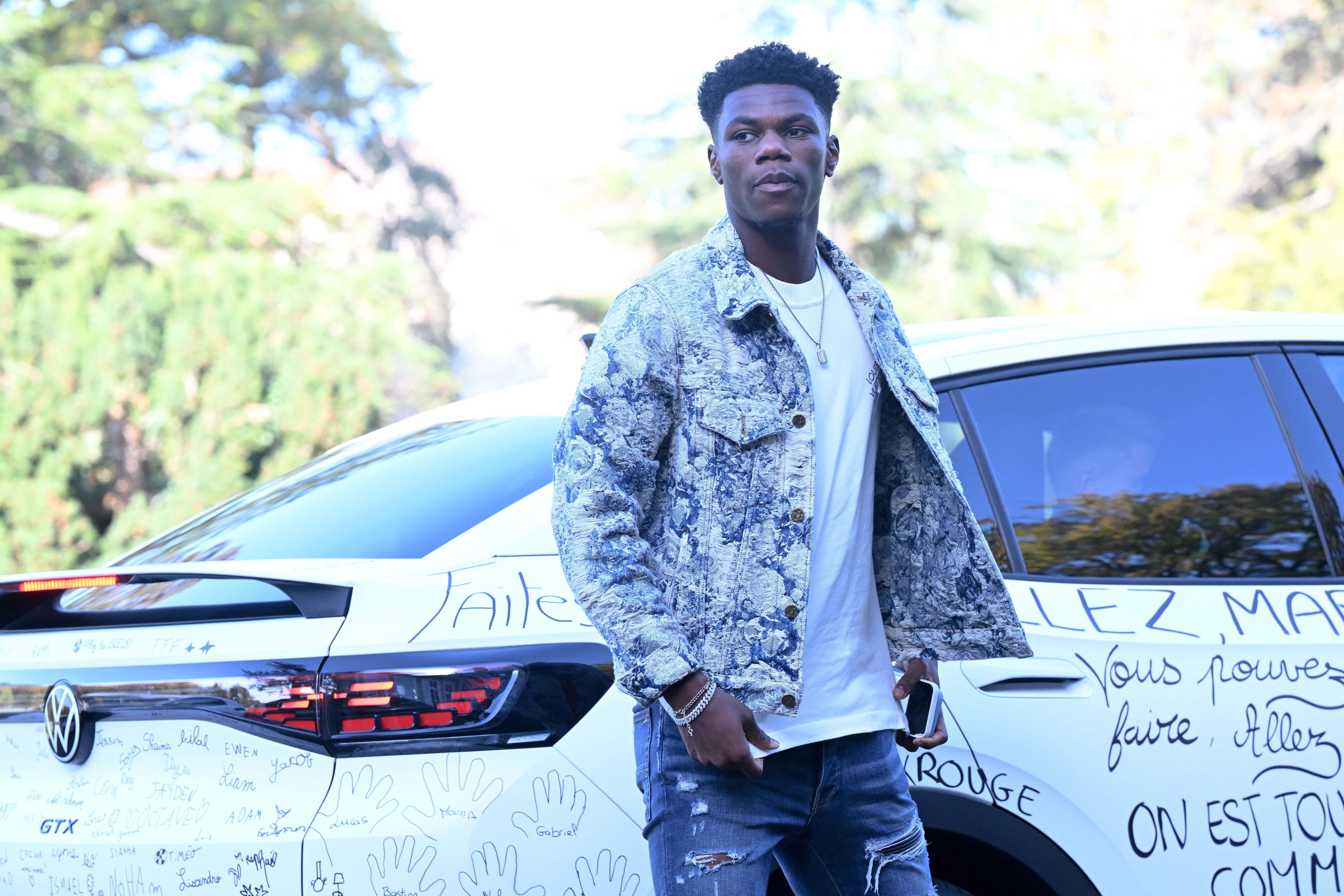  Tchouaméni, a su llegada a la concentración con Francia.